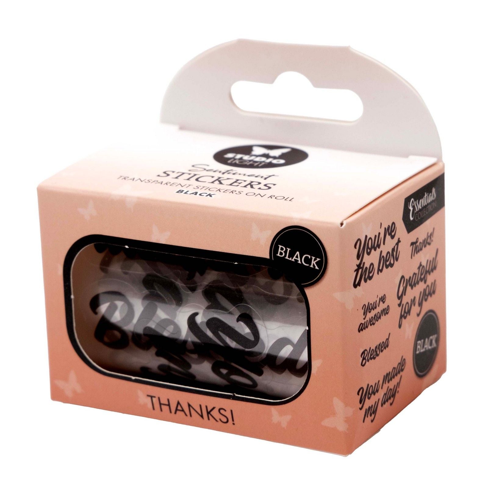 Studio light • essentials clear stickers black thanks!