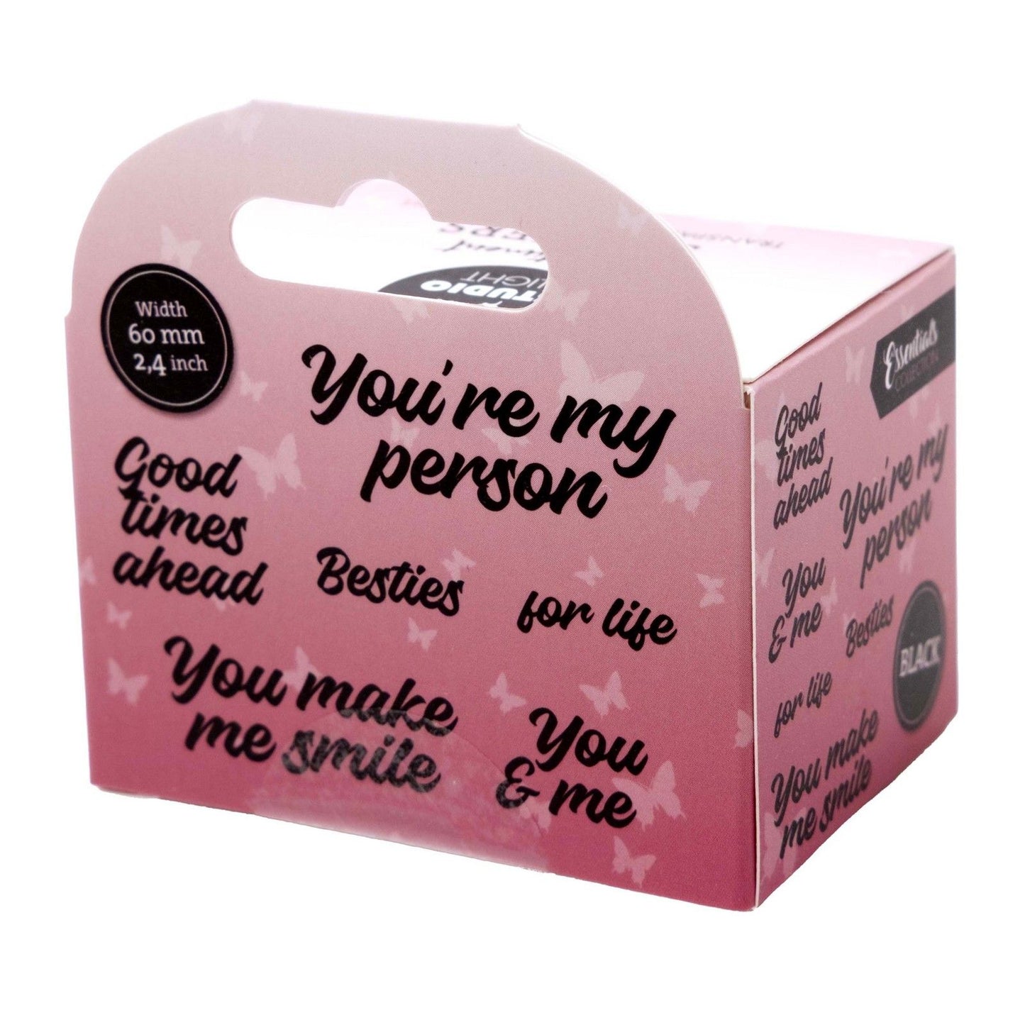Studio light • essentials clear stickers black you're my person