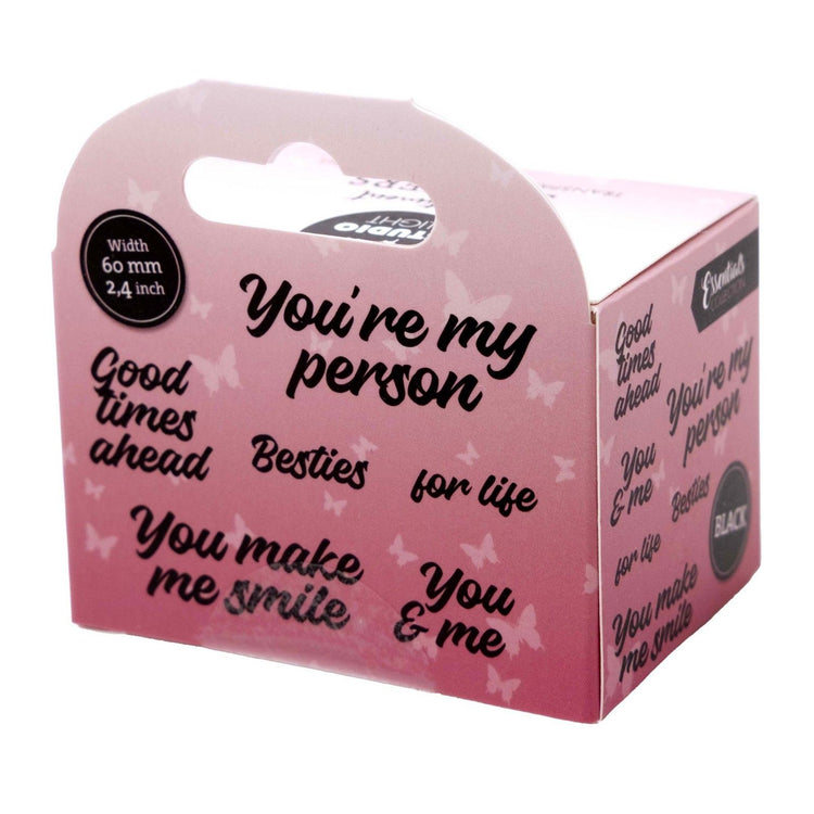 Studio light • essentials clear stickers black you're my person