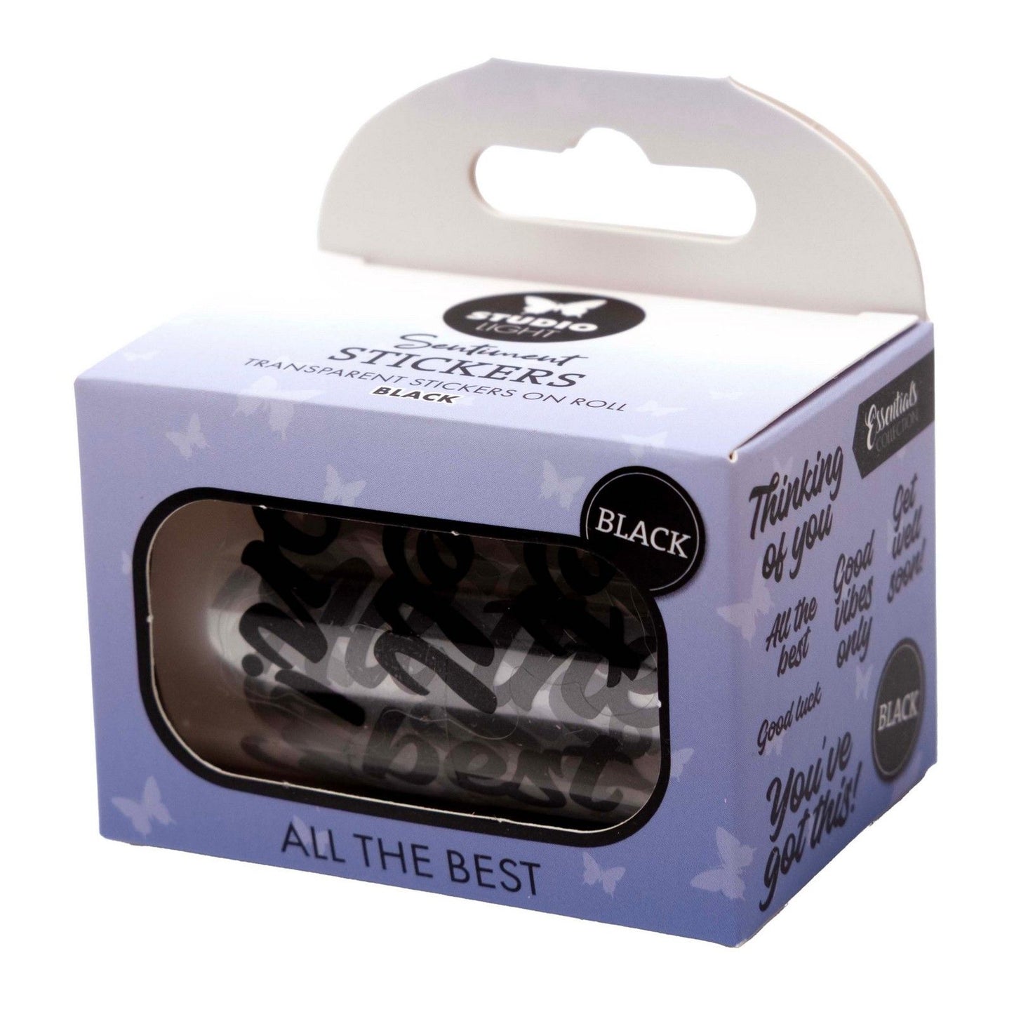 Studio light • essentials clear stickers black all the best