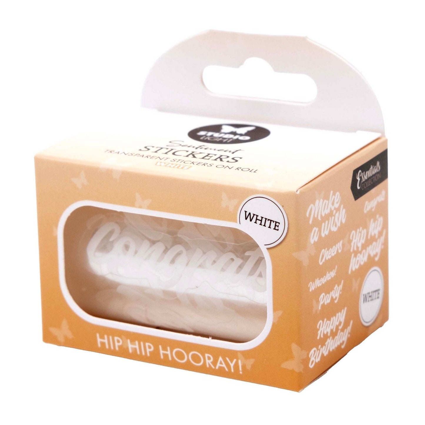 Studio light • essentials clear stickers white hip hip hooray