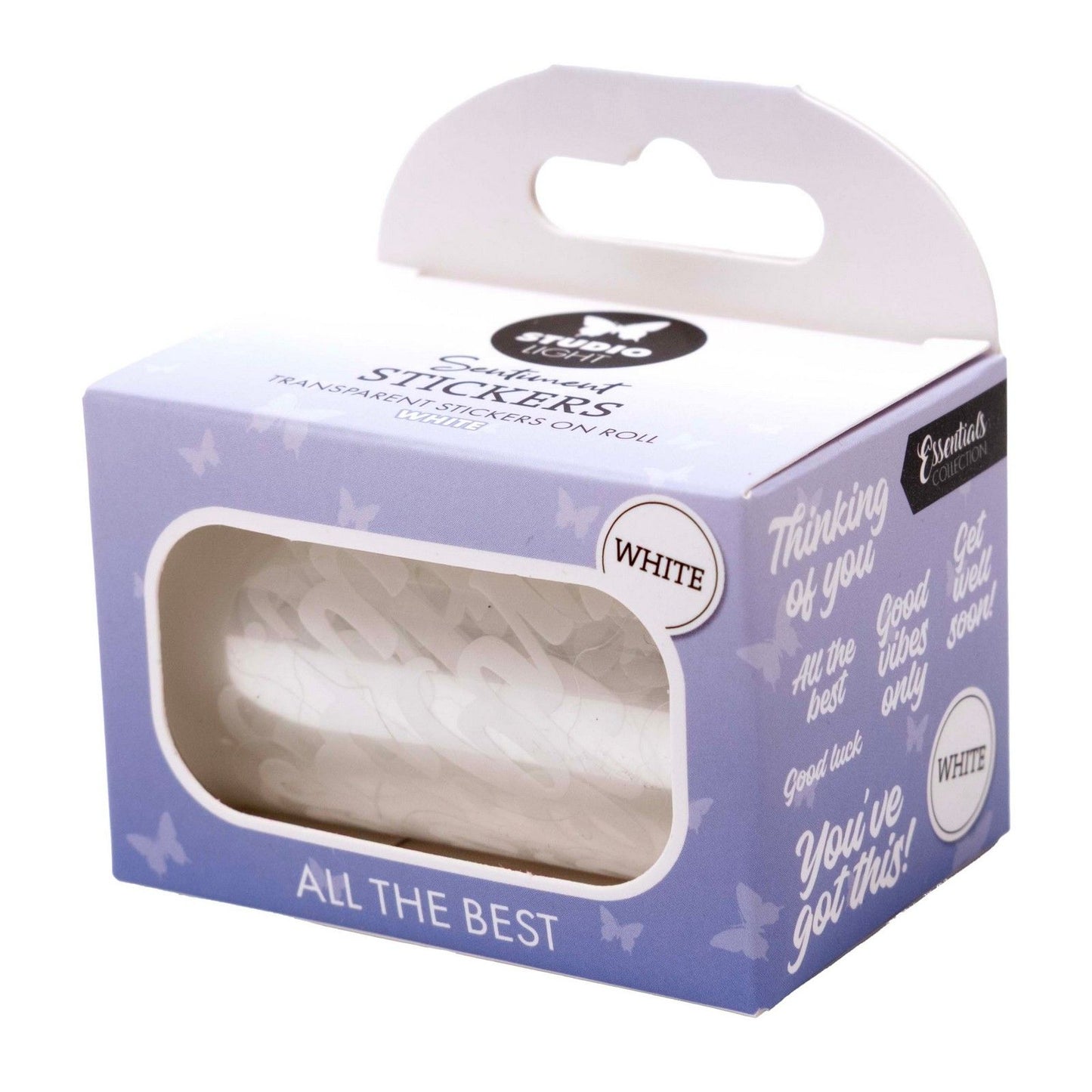 Studio light • essentials clear stickers white all the best