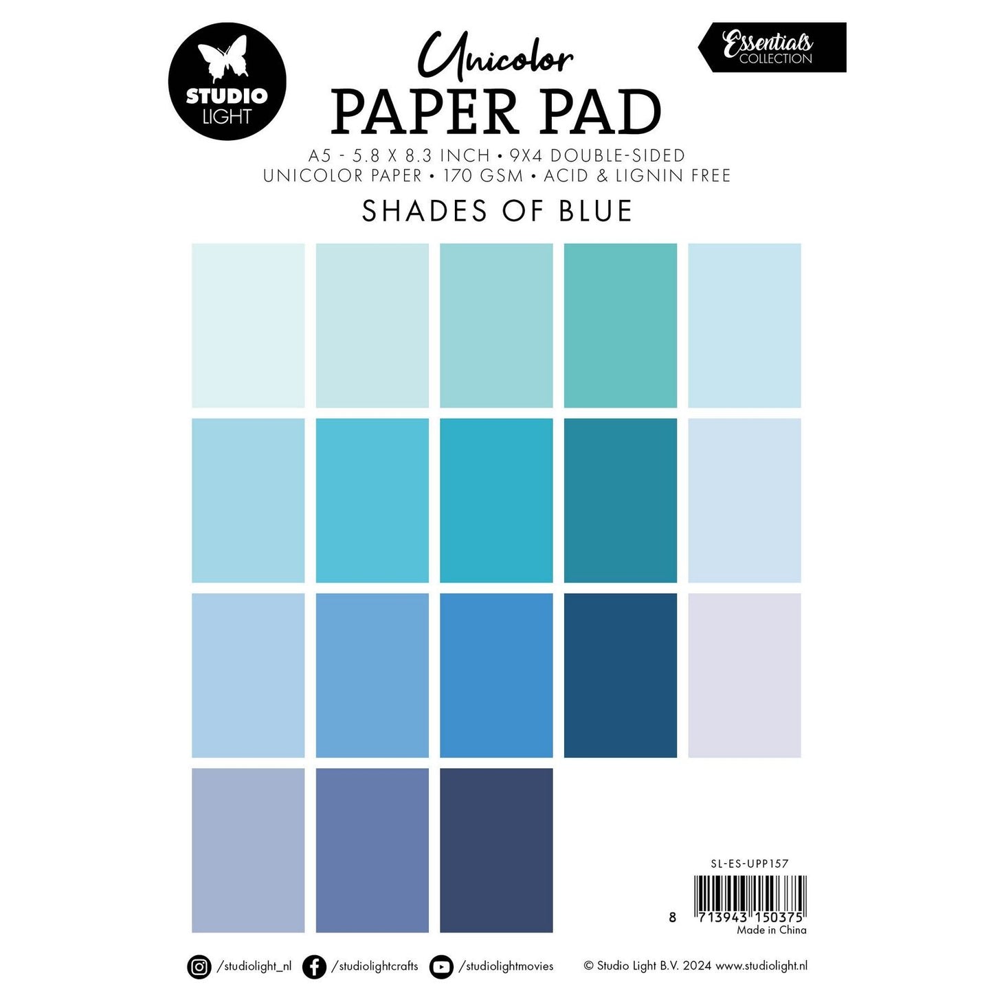 Studio light • essentials unicolor paper pad shades of blue