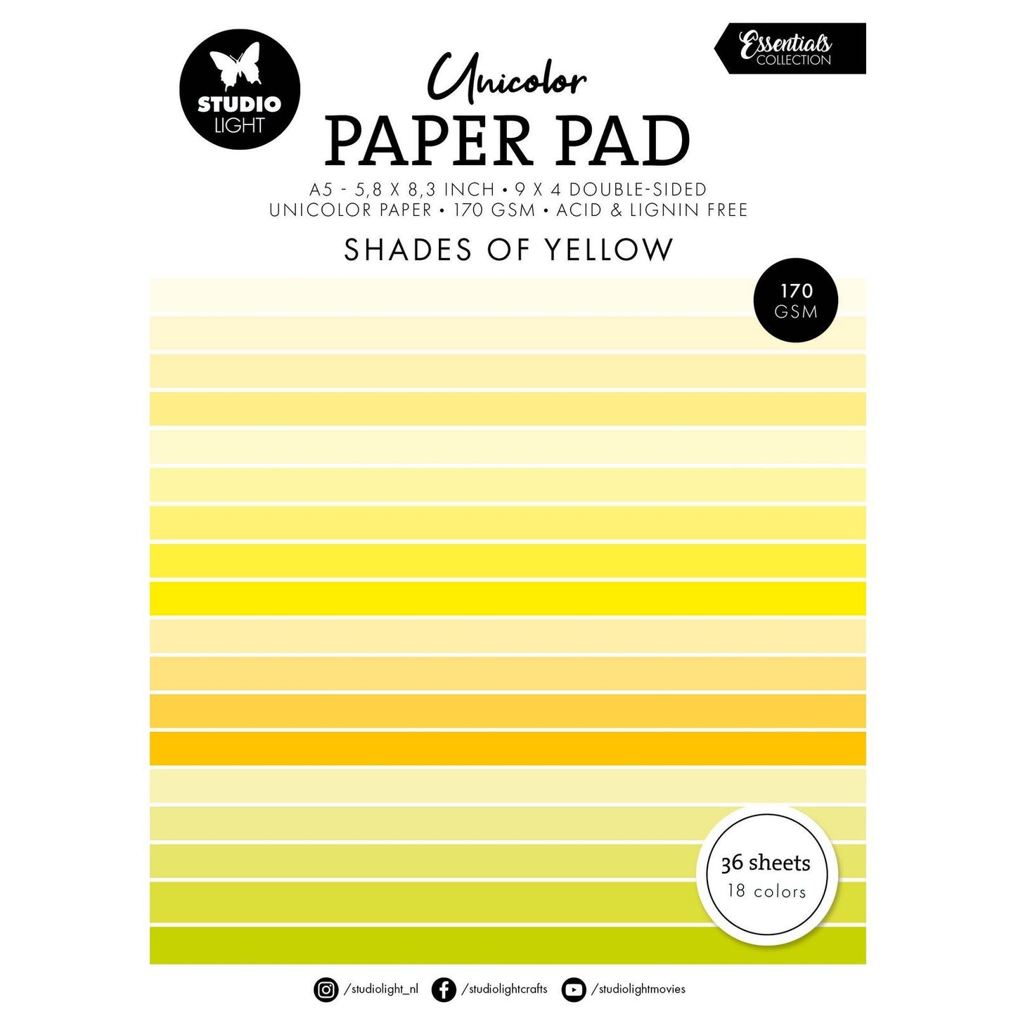 Studio light • essentials unicolor paper pad shades of yellow
