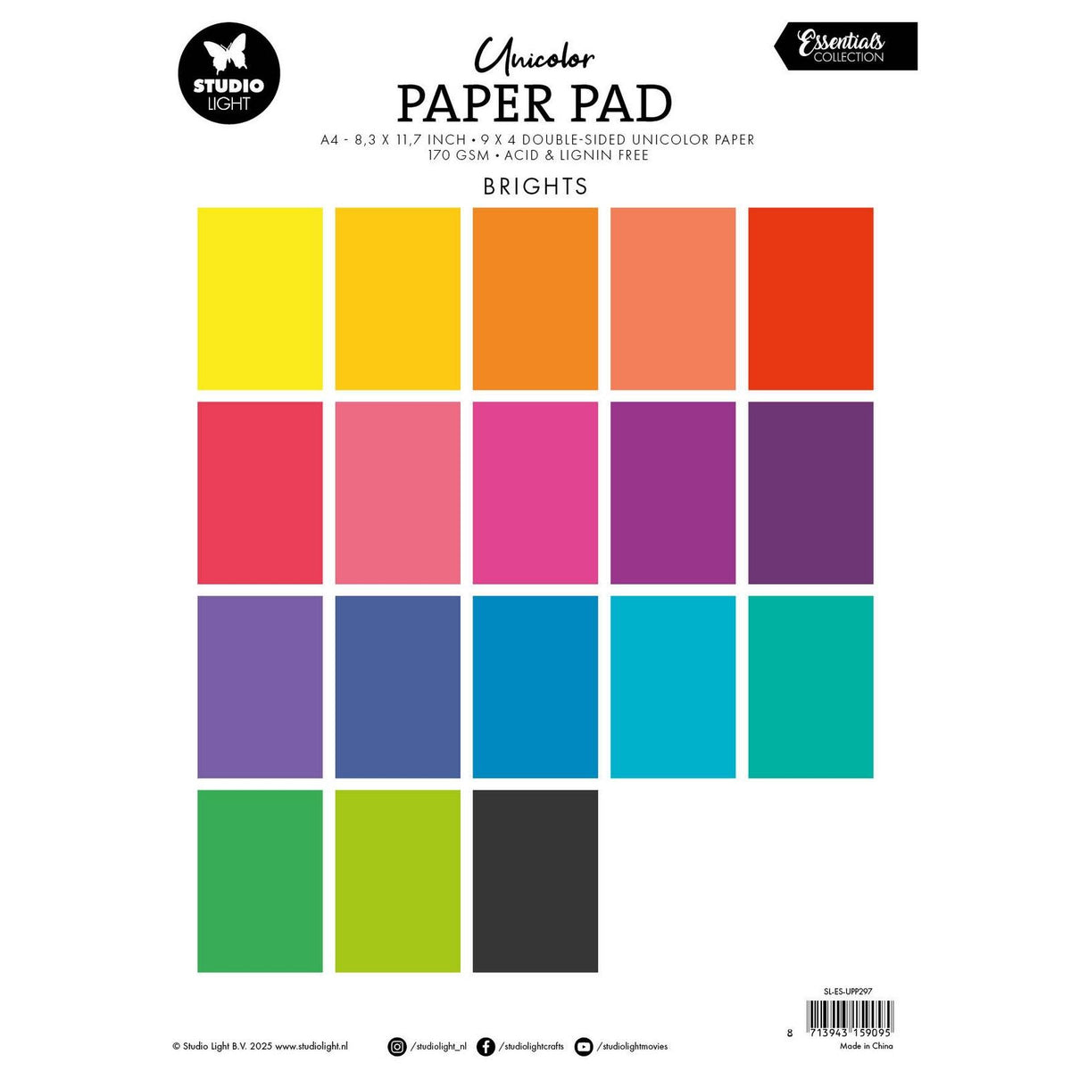 Studio light • essentials unicolor paper pad brights tones