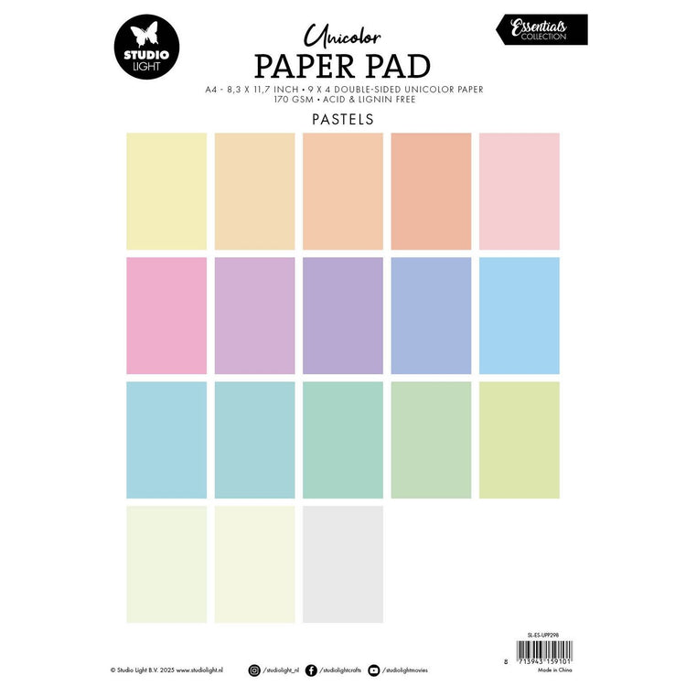 Studio light • essentials unicolor paper pad pastels tones
