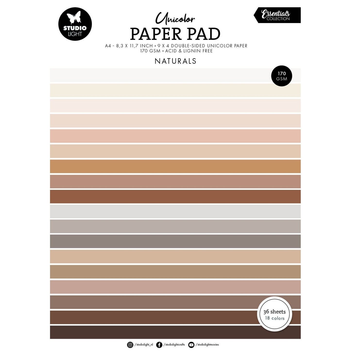 Studio light • essentials unicolor paper pad naturels tones