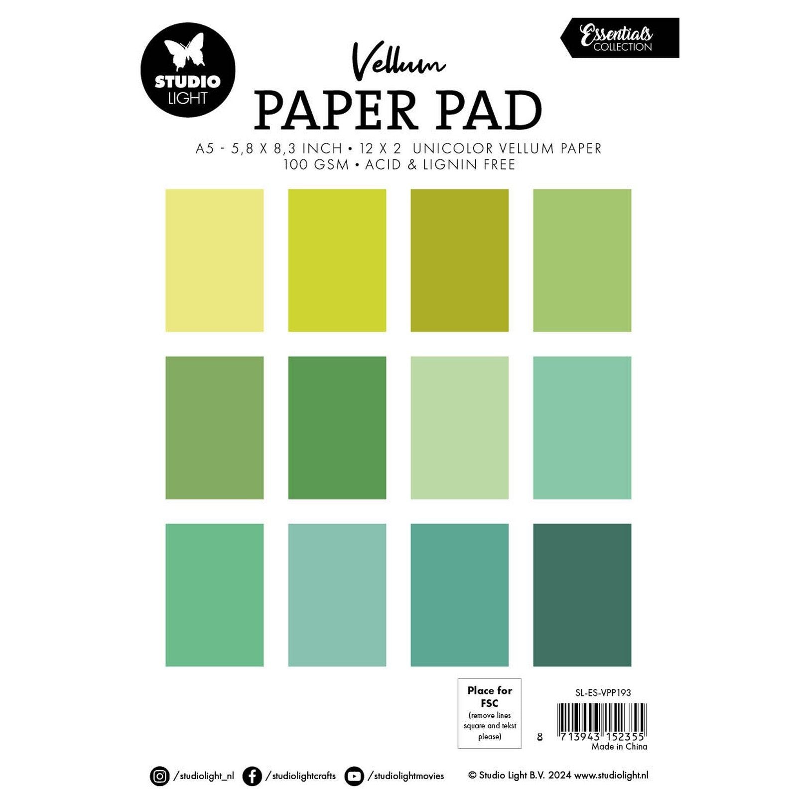 Studio light • essentials vellum paper pad unicolor paper