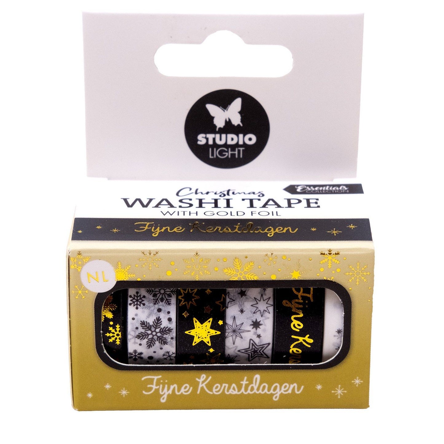 Studio light • essentials washi tape black white nl gold
