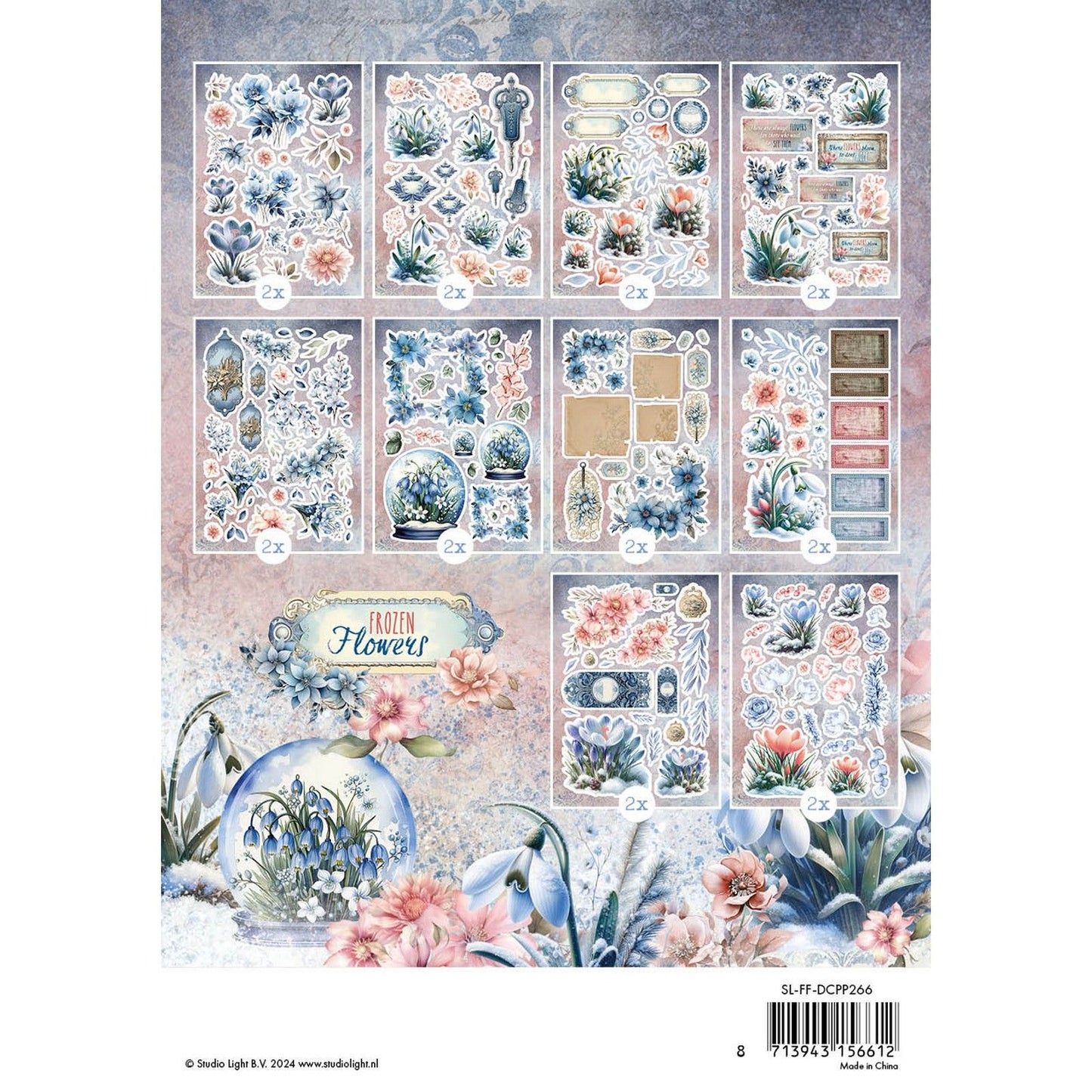 Studio light • frozen flowers die-cut paper pad paper elements