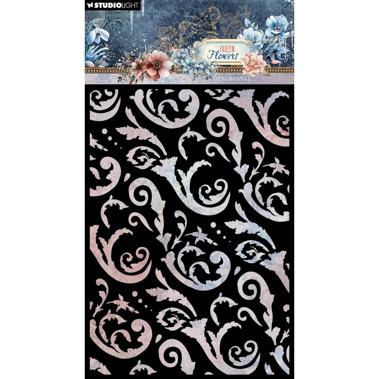 Studio light • frozen flowers mask stencil ornamental