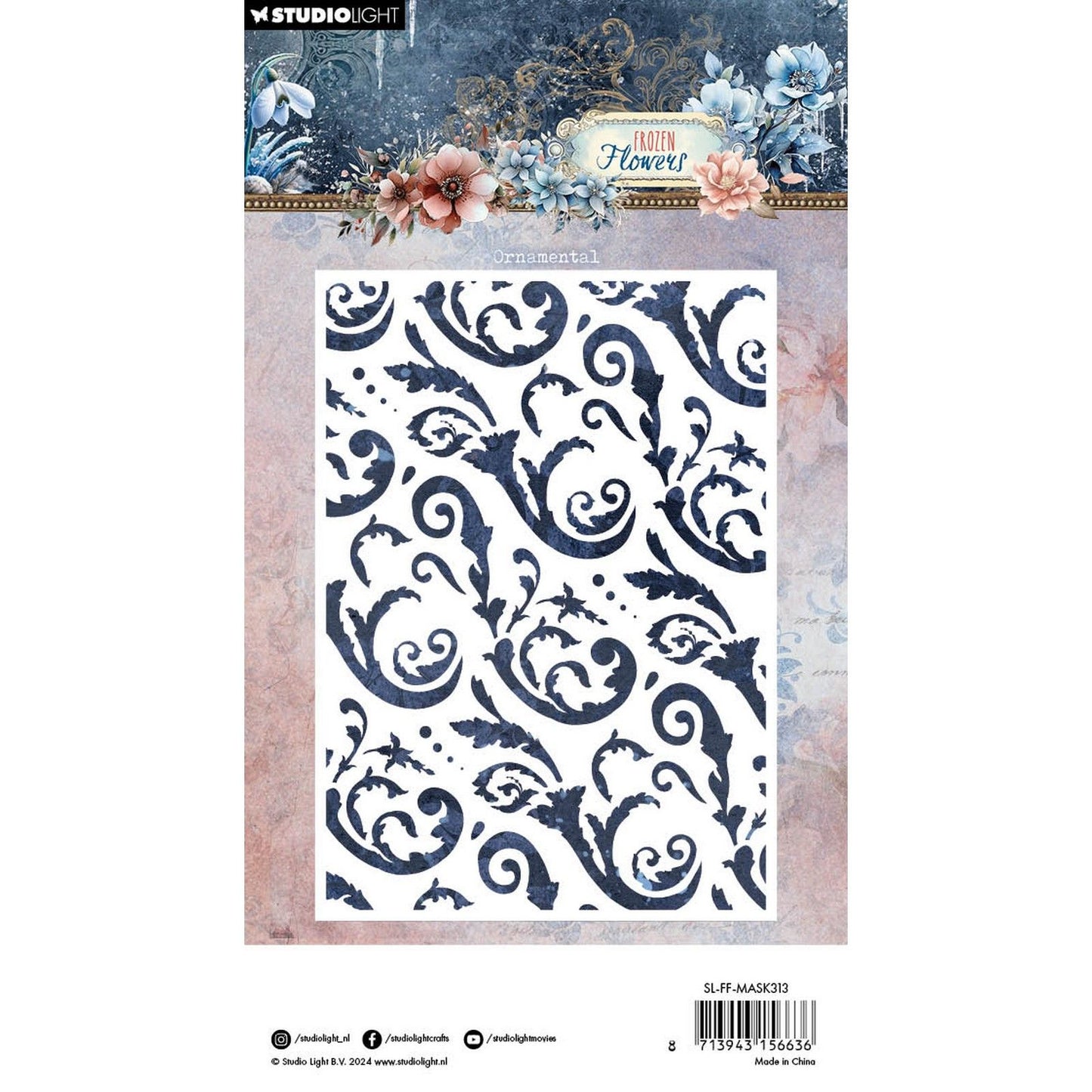 Studio light • frozen flowers mask stencil ornamental