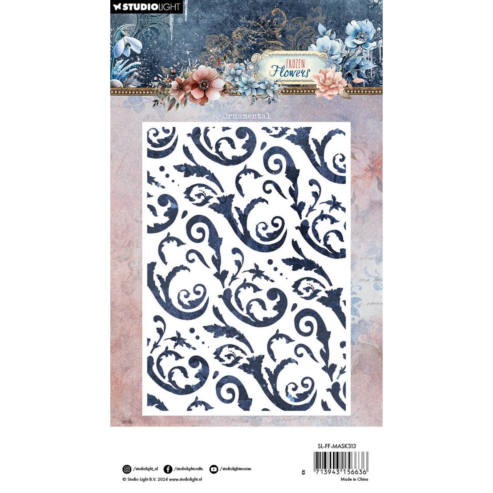 Studio light • frozen flowers mask stencil ornamental