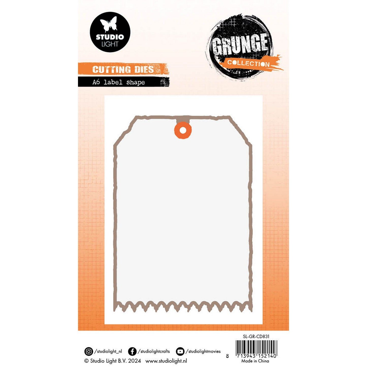 Studio light • grunge collection cutting die a6 label shape