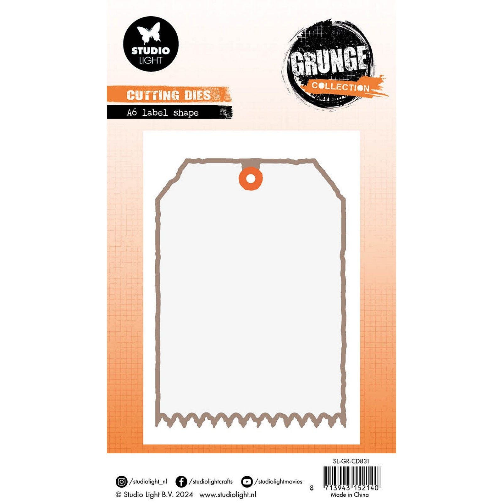 Studio light • grunge collection cutting die a6 label shape
