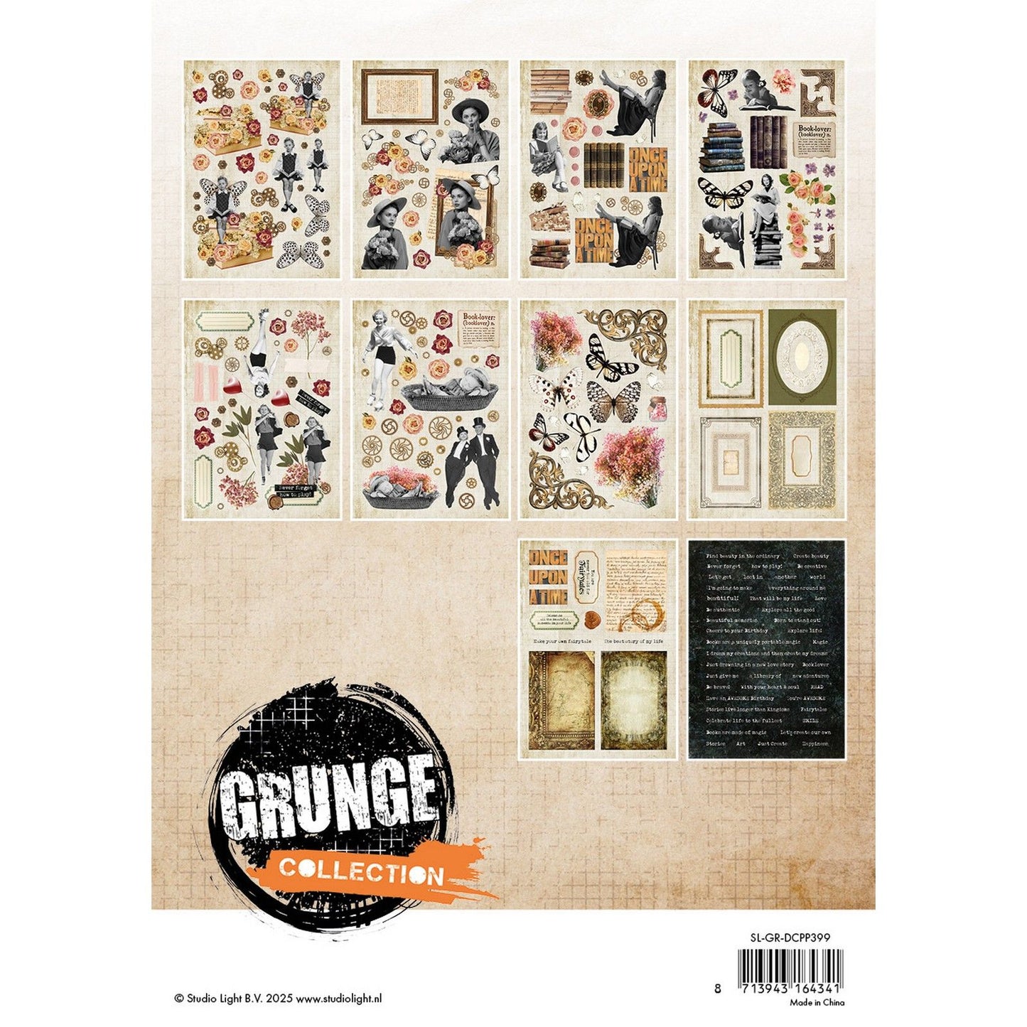 Studio light • grunge collection die-cut paper pad paper elements