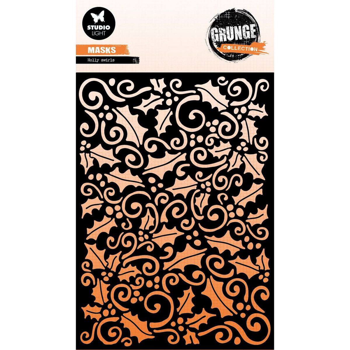 Studio light • grunge collection mask stencil holly swirl