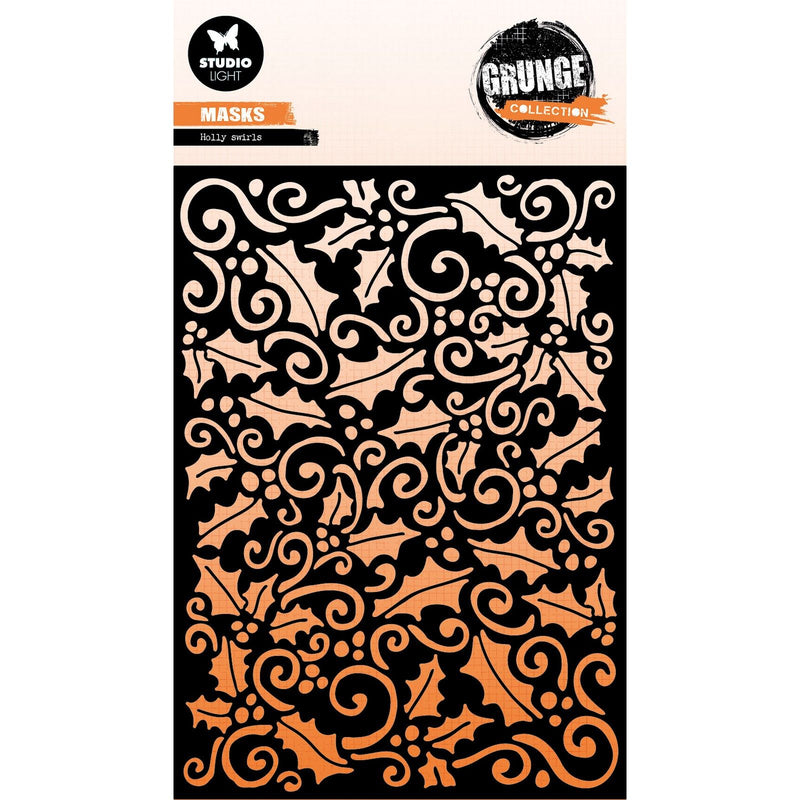 Studio light • grunge collection mask stencil holly swirl