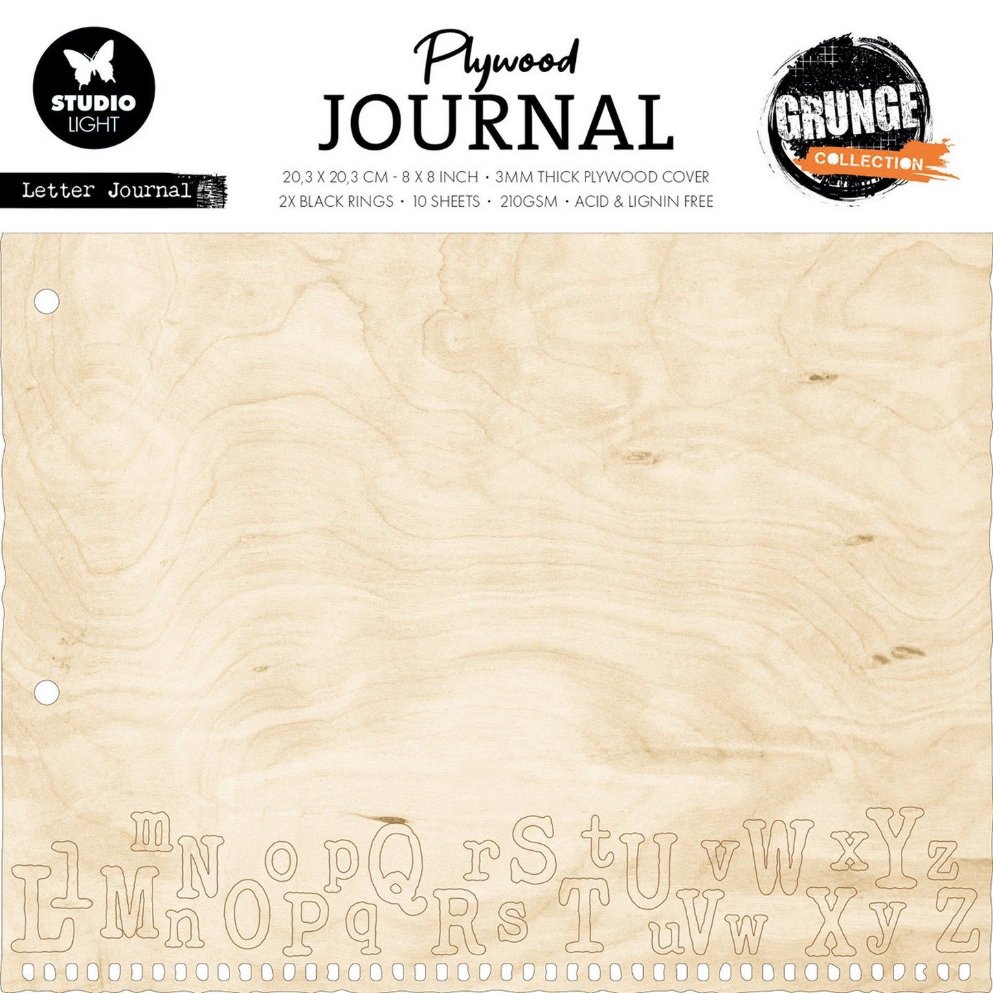 Studio light • grunge collection plywood journal letter