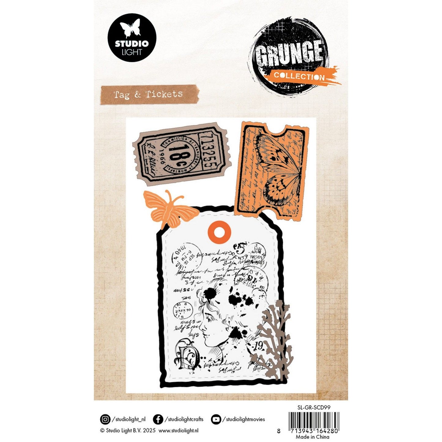 Studio light • grunge collection stamp cutting dies tag tickets