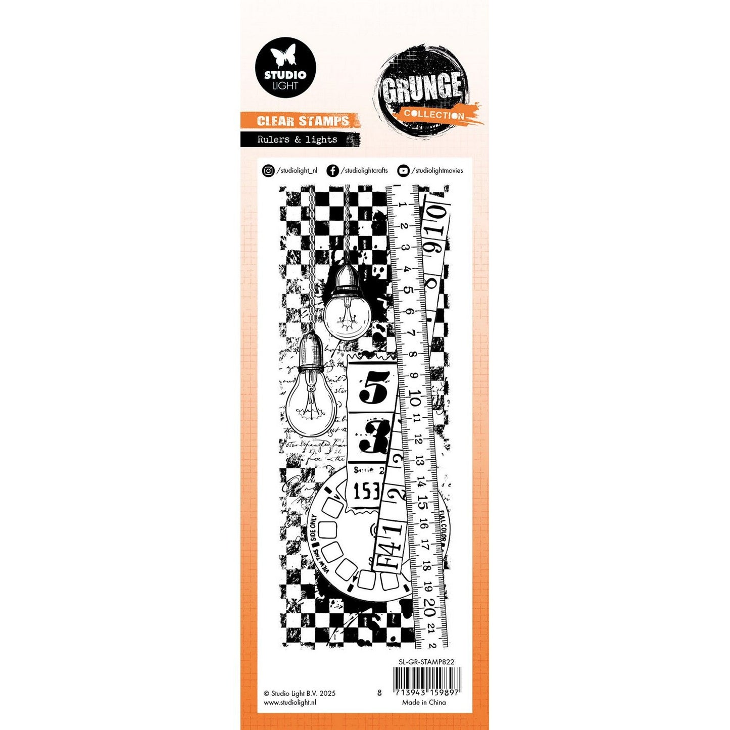 Studio light • grunge collection clear stamp rulers lights