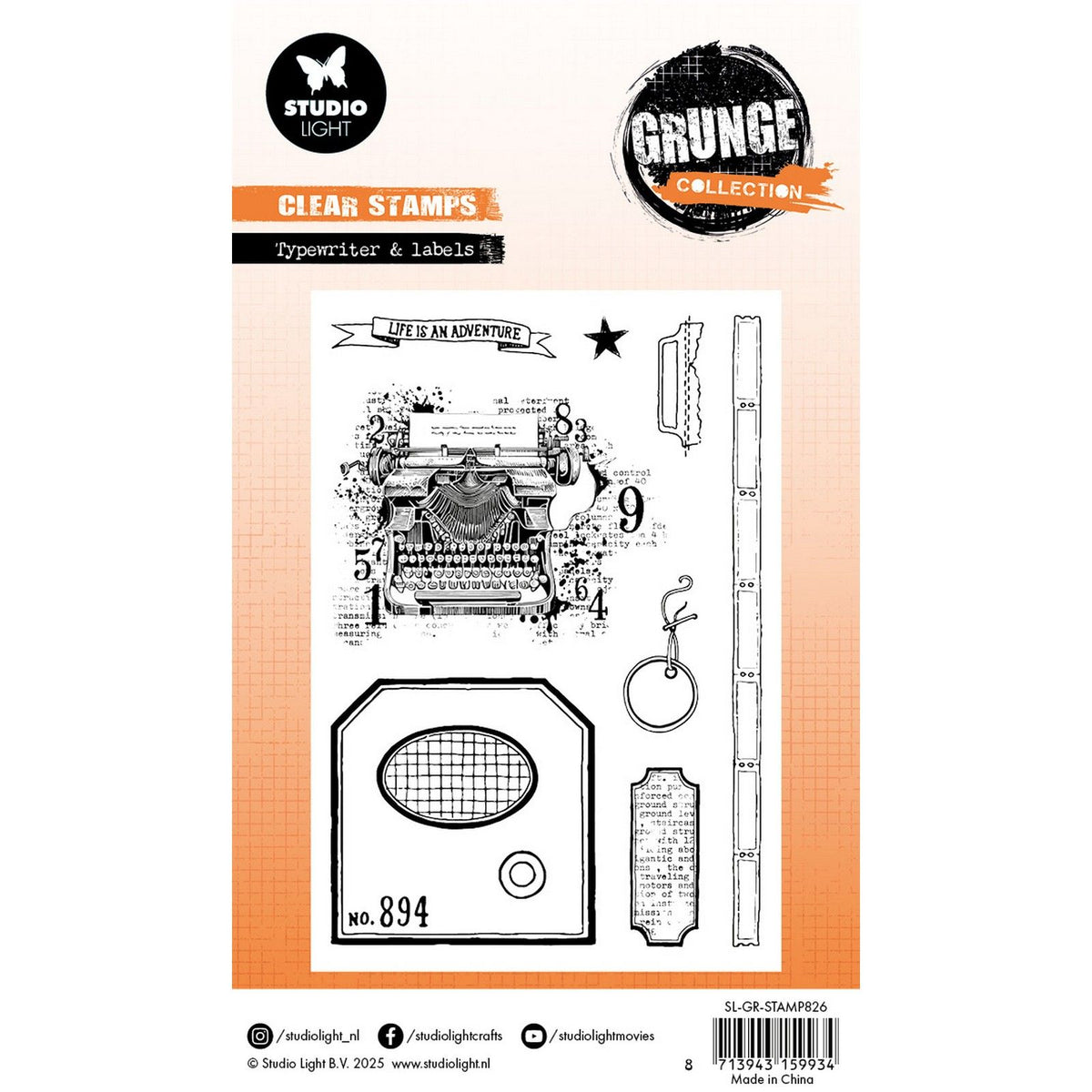Studio light • grunge collection clear stamp typewriter labels