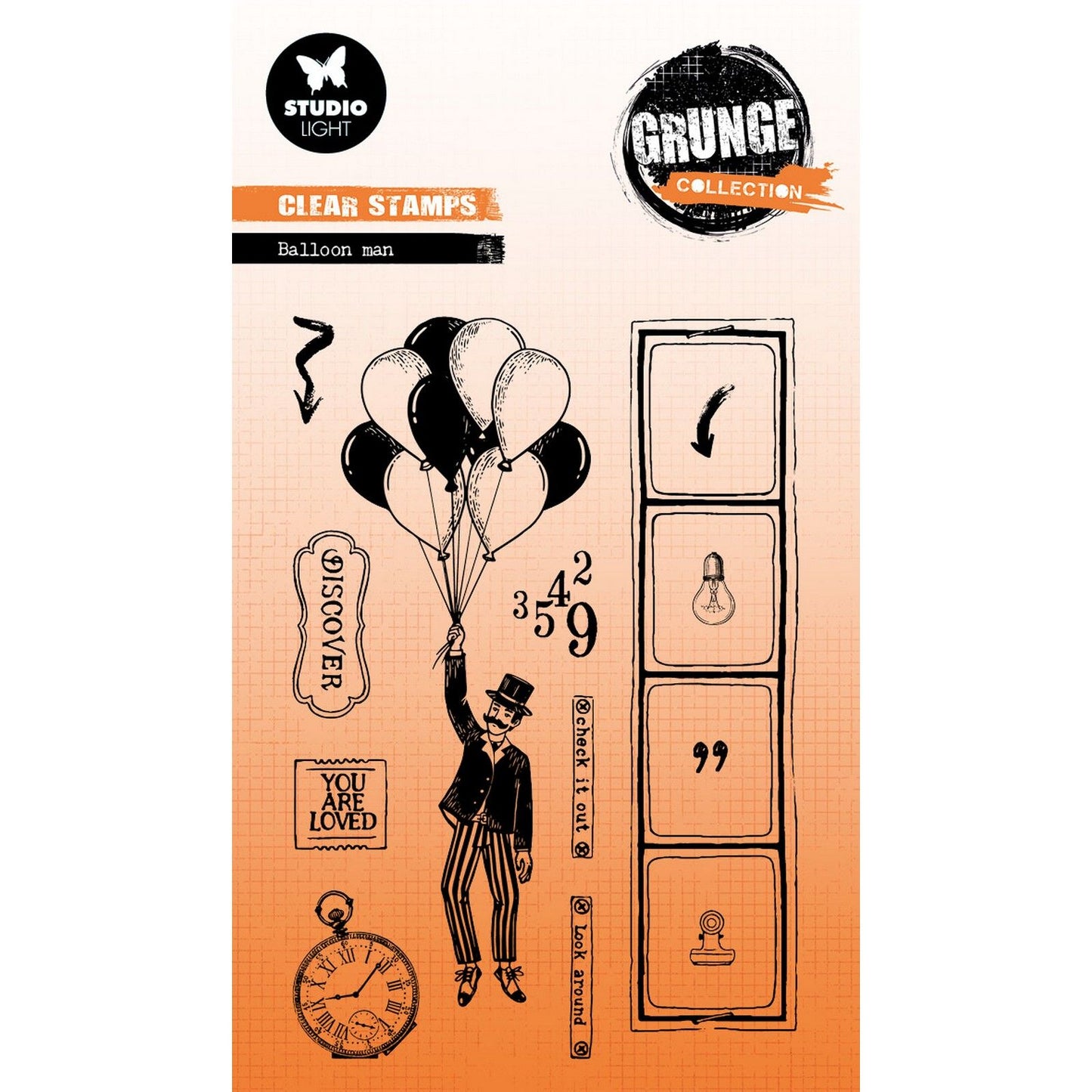Studio light • grunge collection clear stamp ballon man