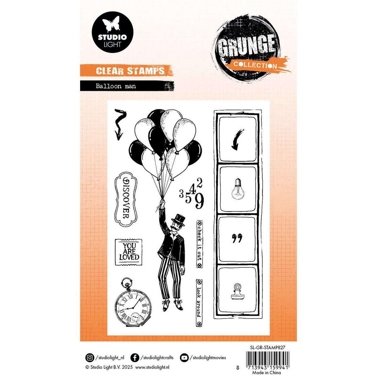 Studio light • grunge collection clear stamp ballon man