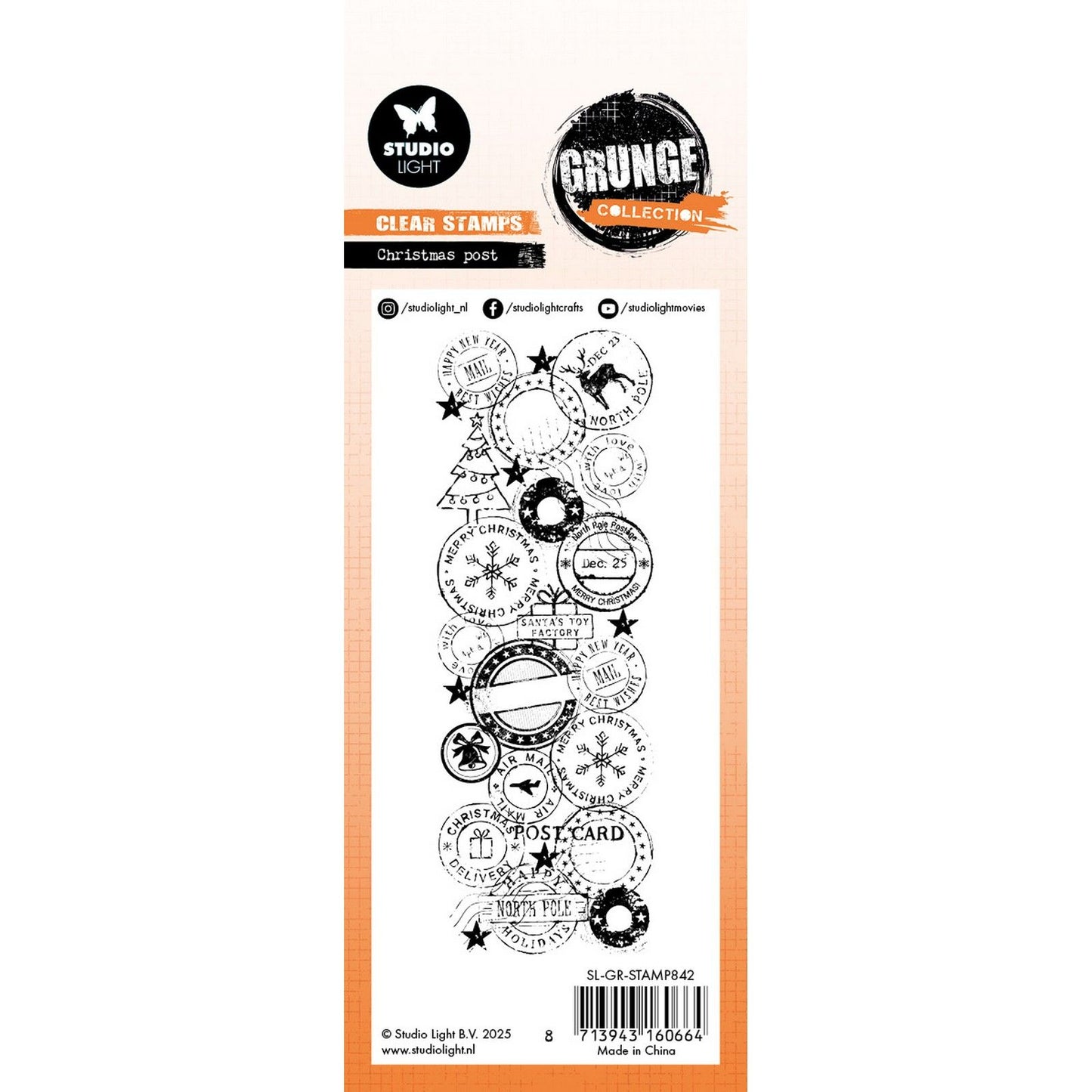 Studio light • grunge collection clear stamp christmas post