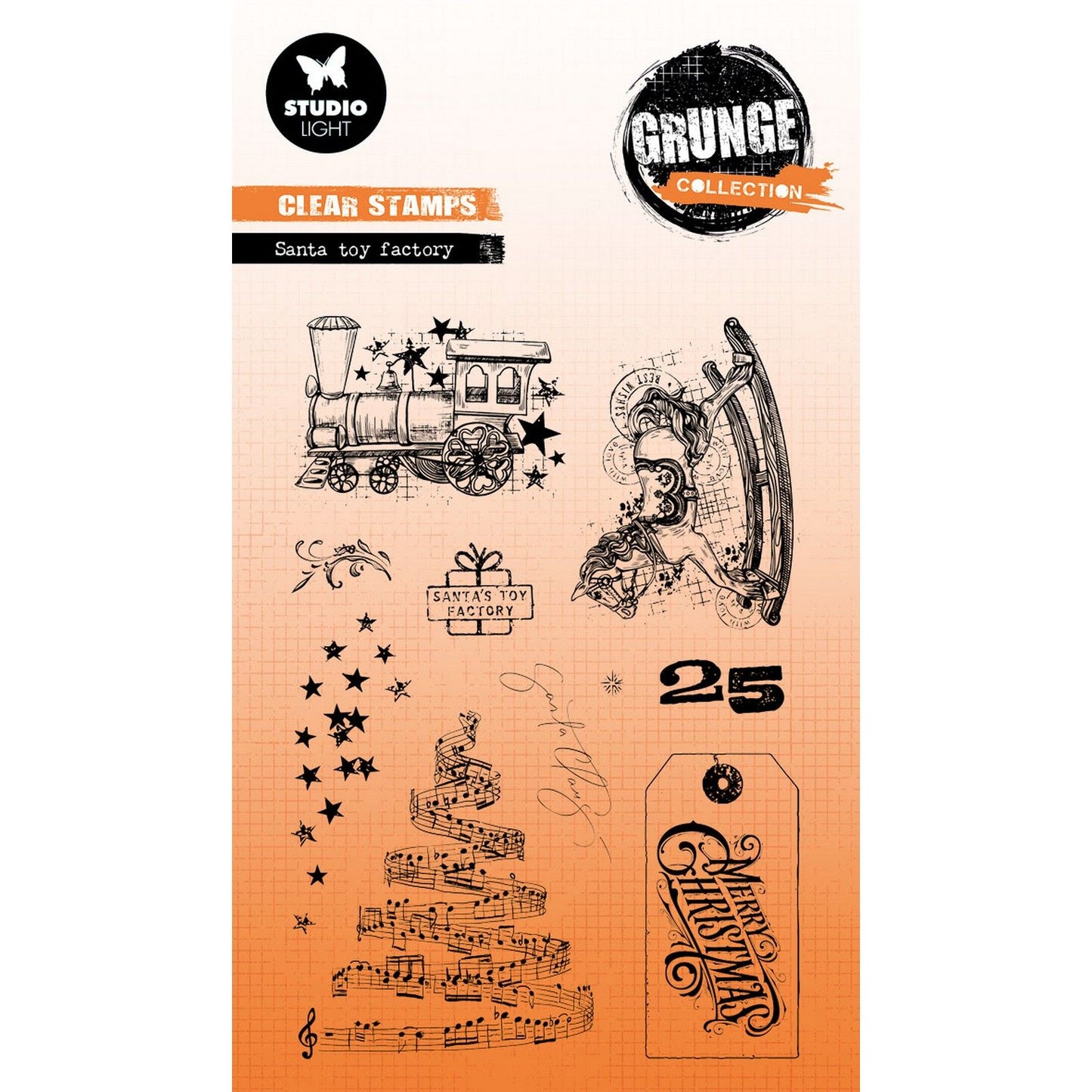 Studio light • grunge collection clear stamp santa toy factory