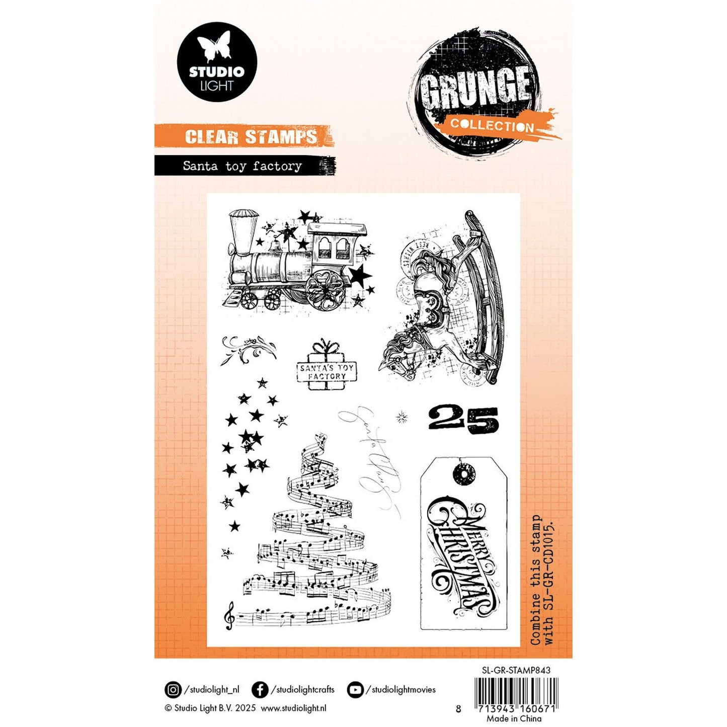 Studio light • grunge collection clear stamp santa toy factory