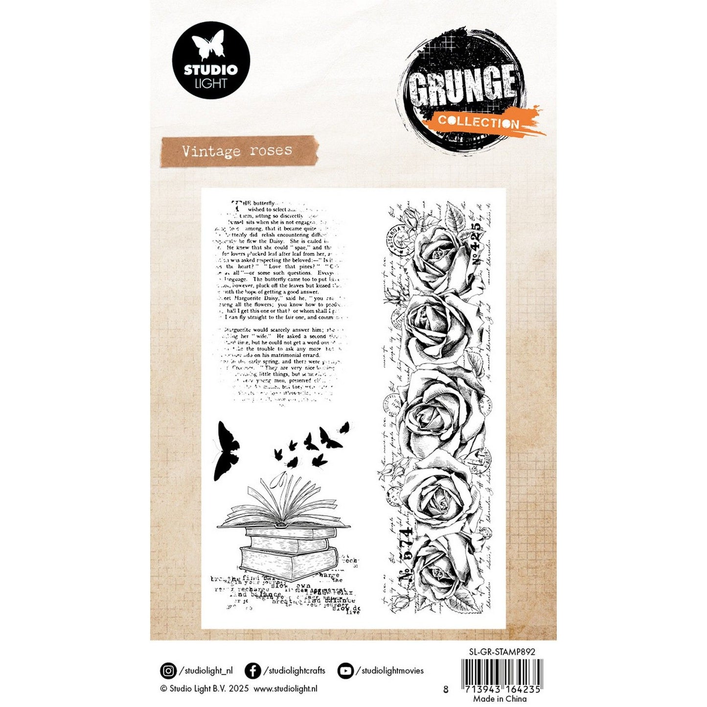 Studio light • grunge collection clear stamp vintage roses