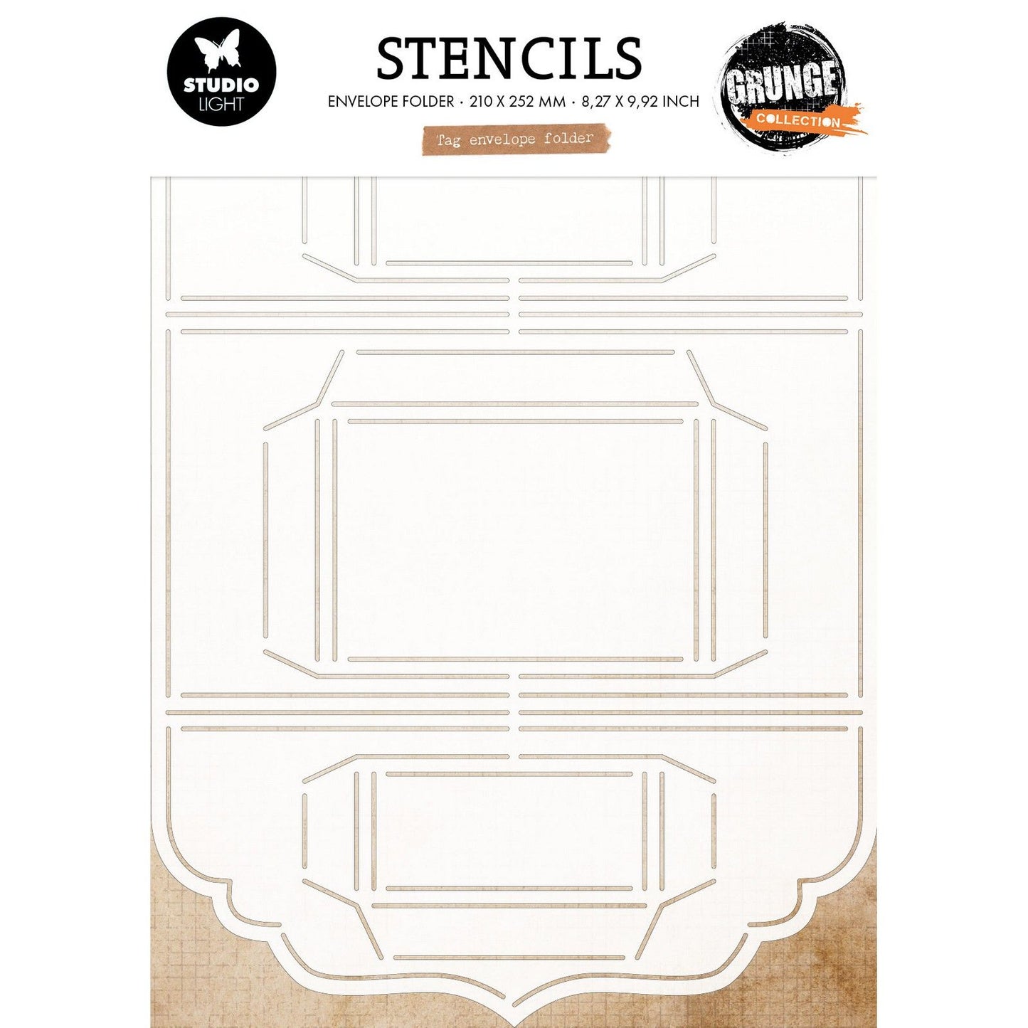 Studio light • grunge collection stencil tag envelope