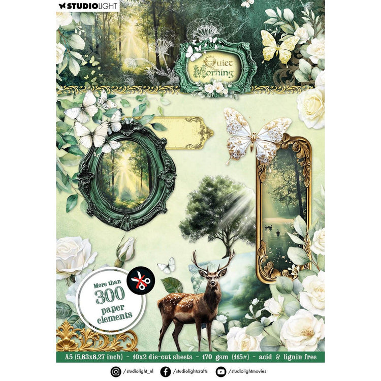 Studio light • die-cut paper pad embellishments quiet morning 148x210x5mm 20 sheets