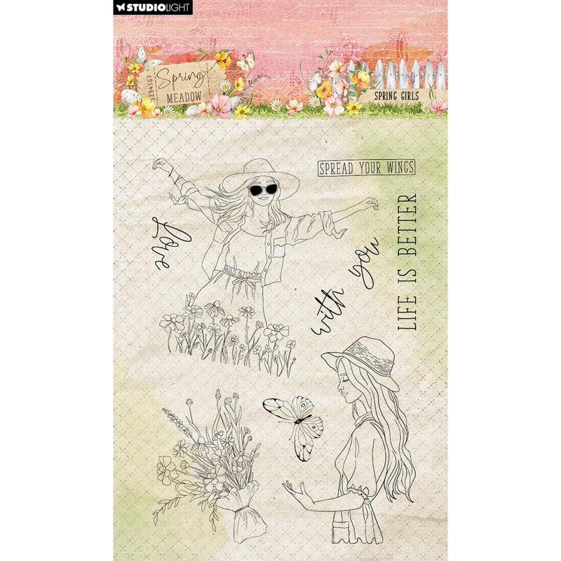 Studio light • spring meadow clear stamp spring girls