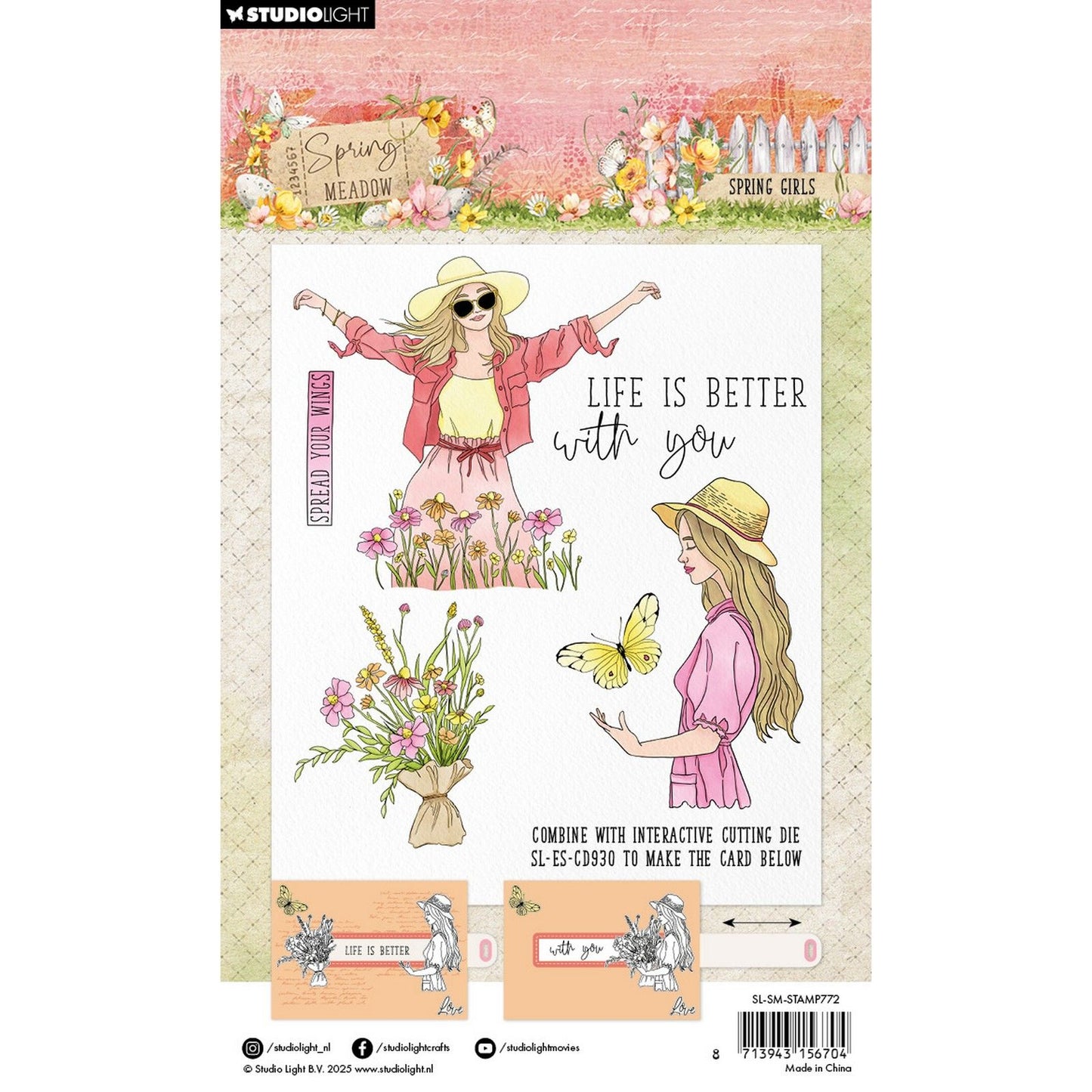 Studio light • spring meadow clear stamp spring girls