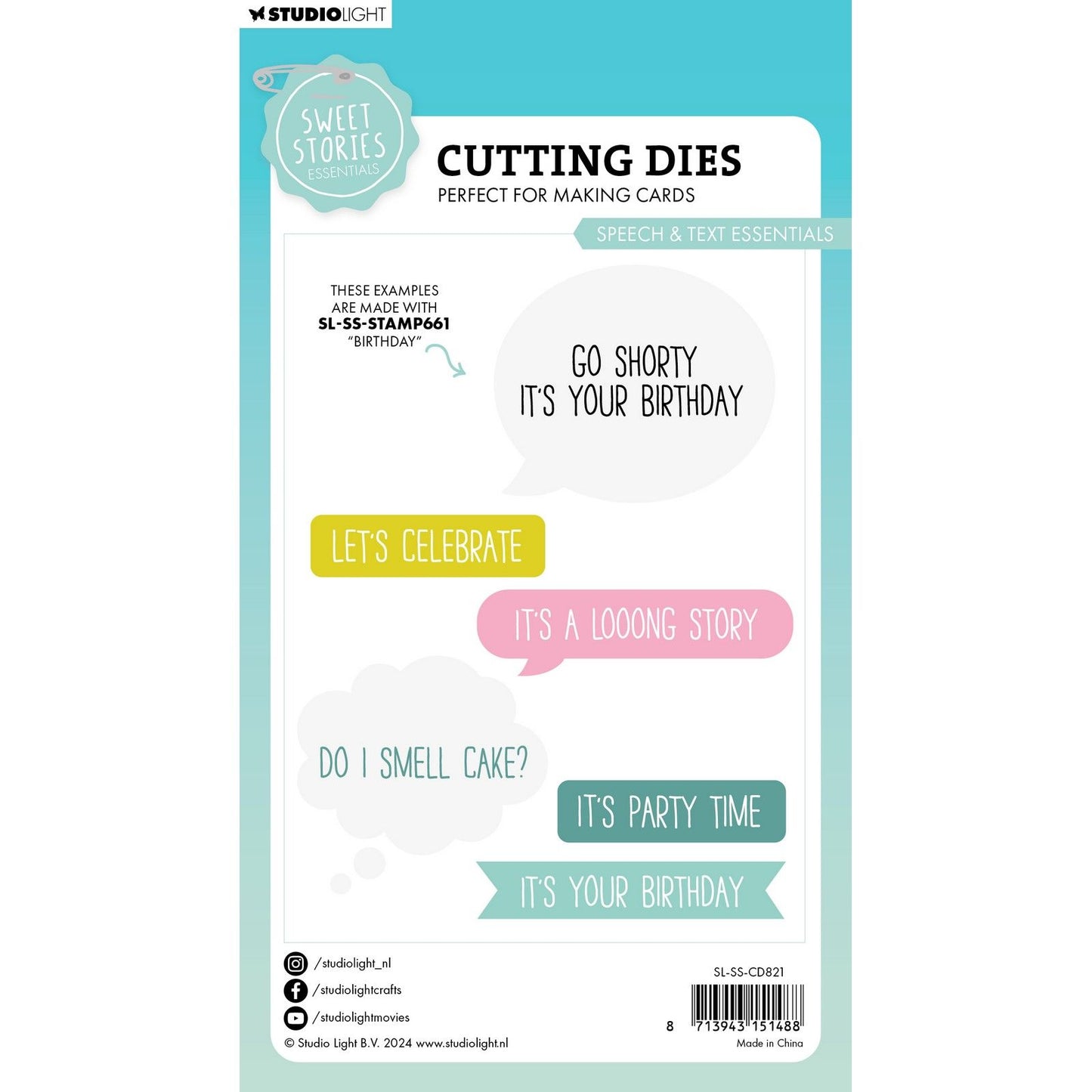 Studio light • sweet stories cutting die speech tekst essentials