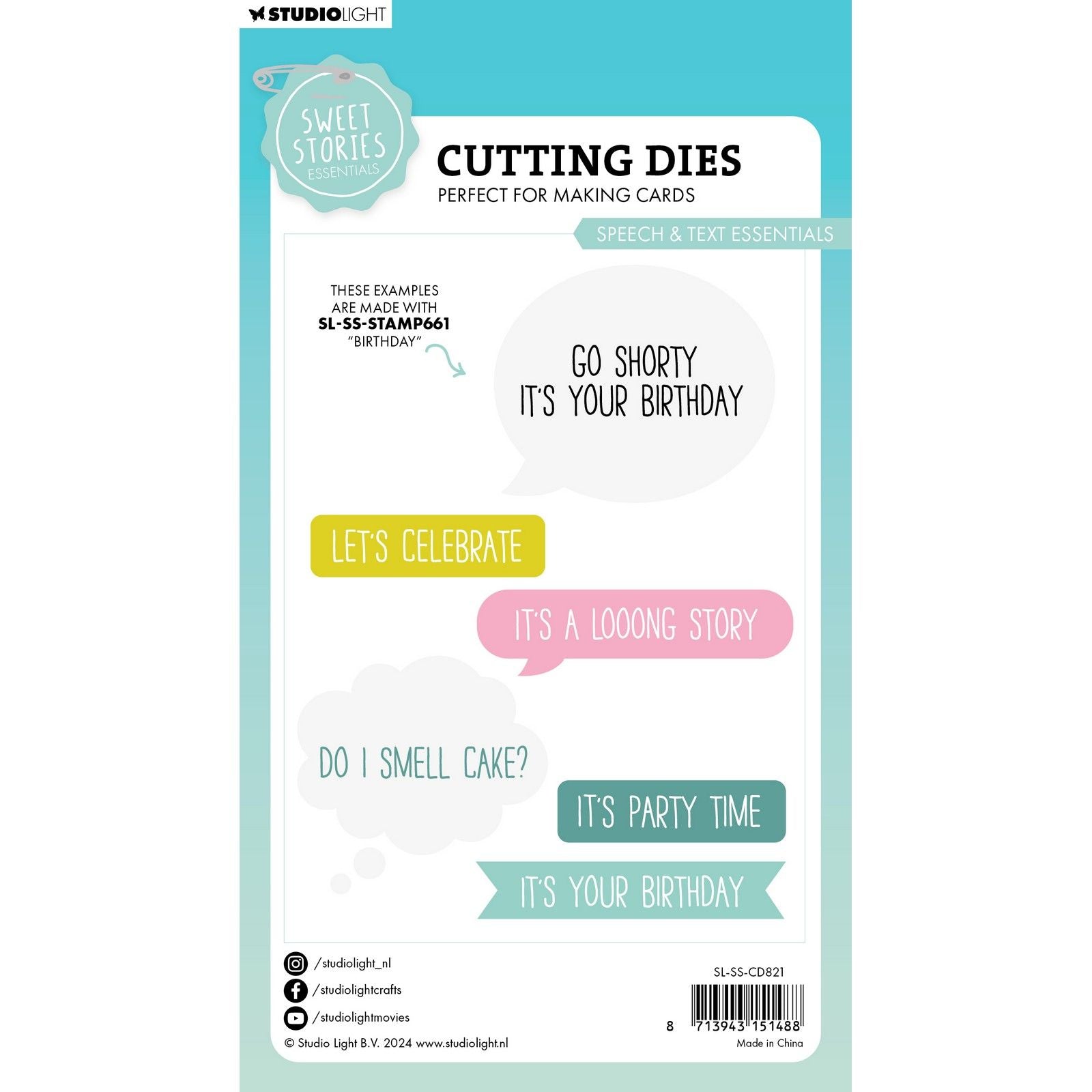 Studio light • sweet stories cutting die speech tekst essentials