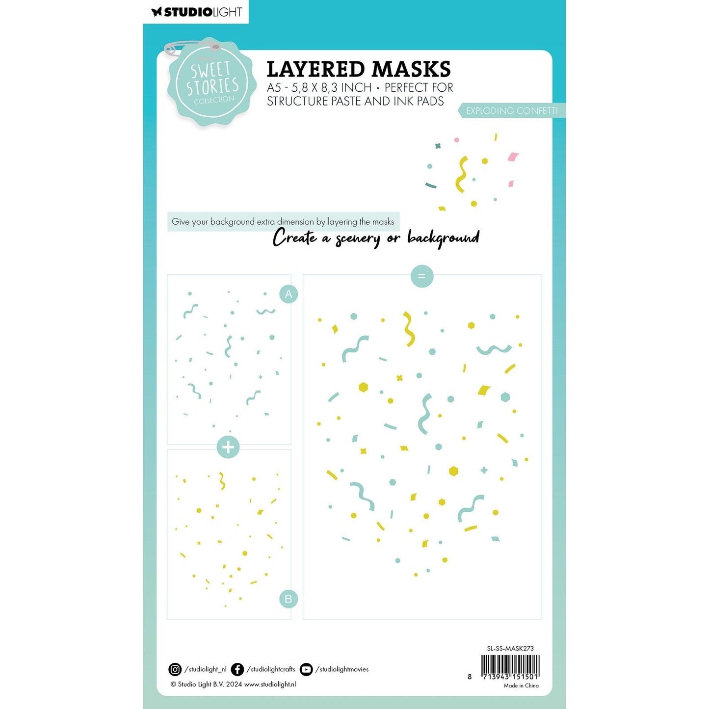 Studio light • sweet stories mask exploding confetti