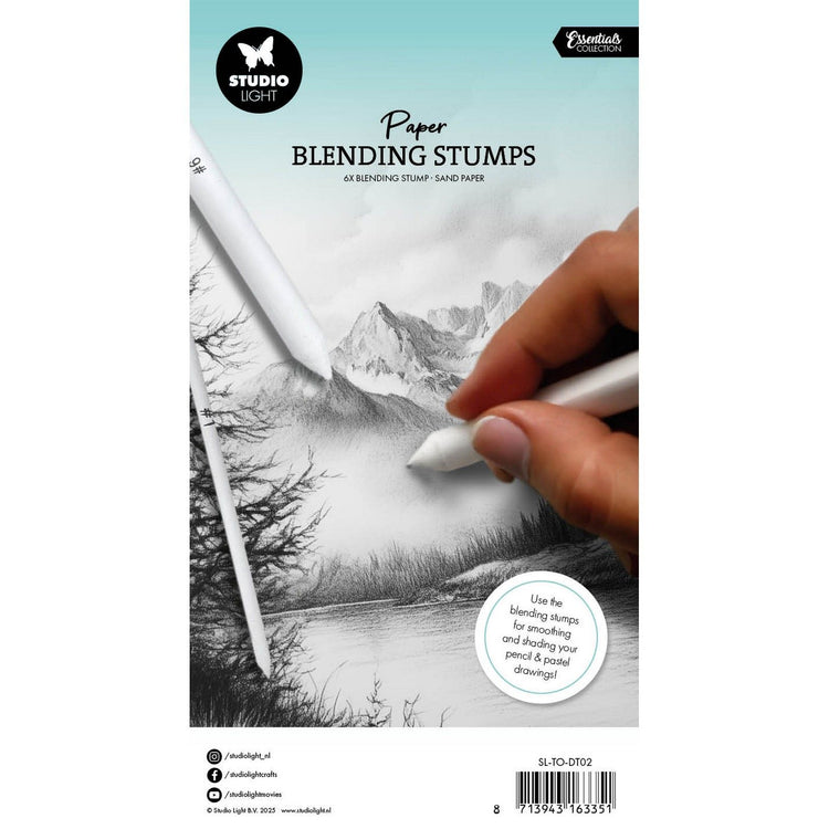 Studio light • essentials drawing tools paper blending stumps sand paper