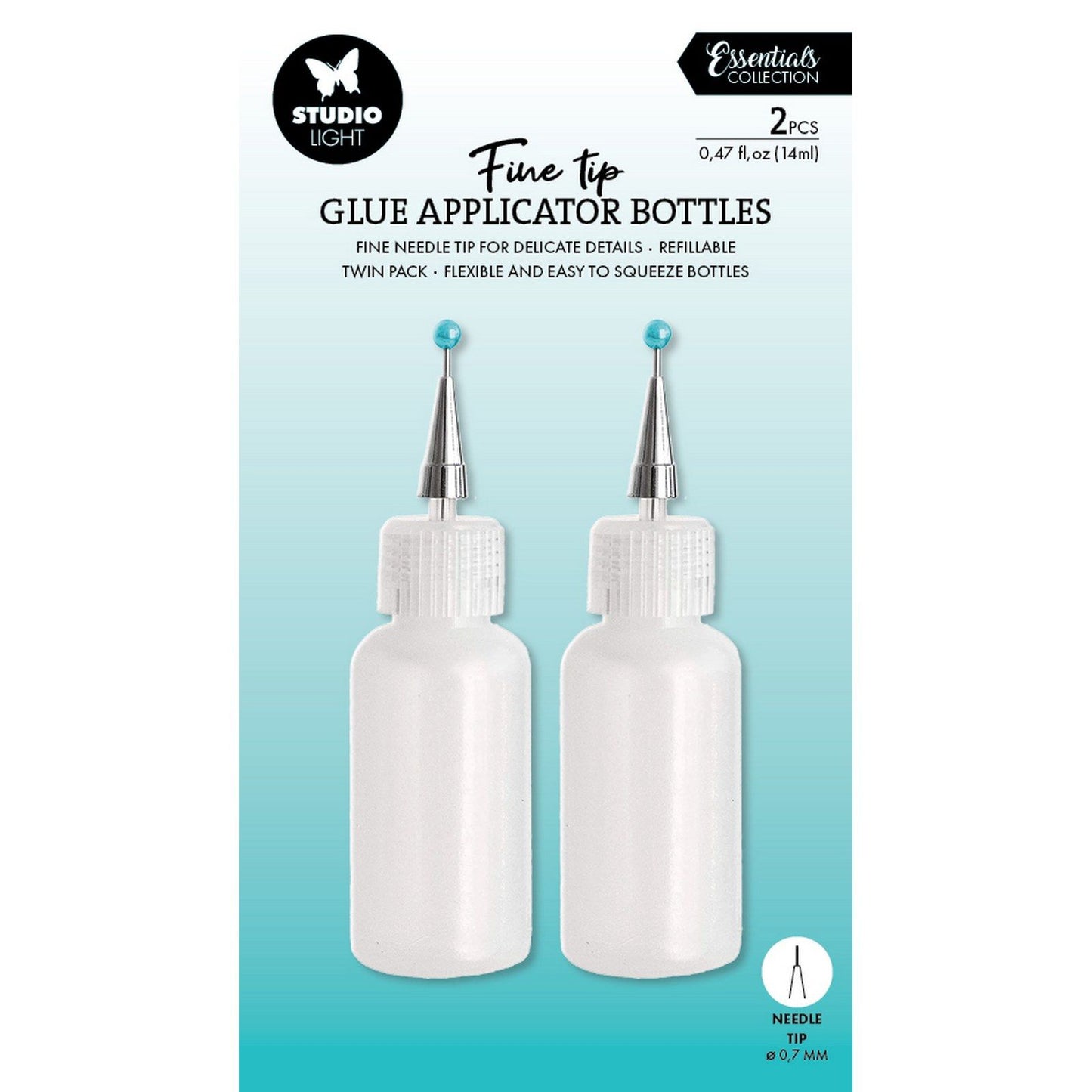 Studio light • essentials glue application bottles ultra fine tip 14ml