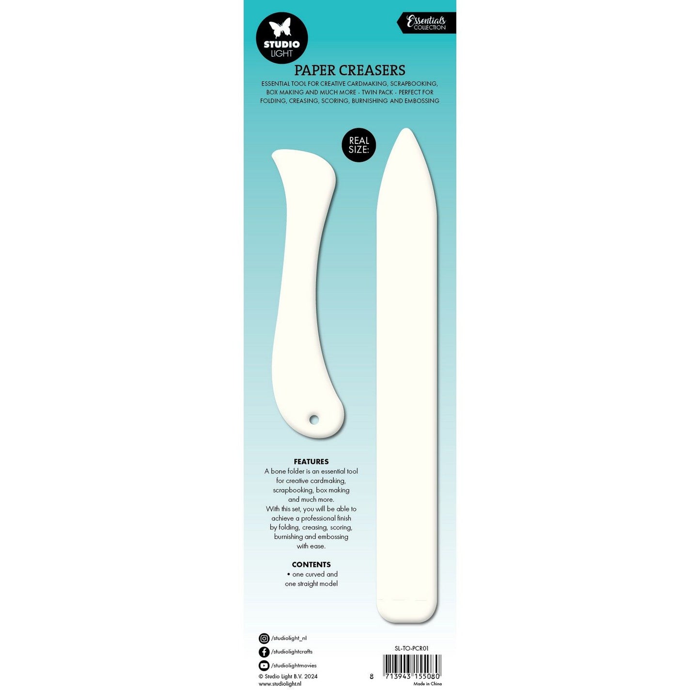 Studio light • essentials paper creaser straight curved