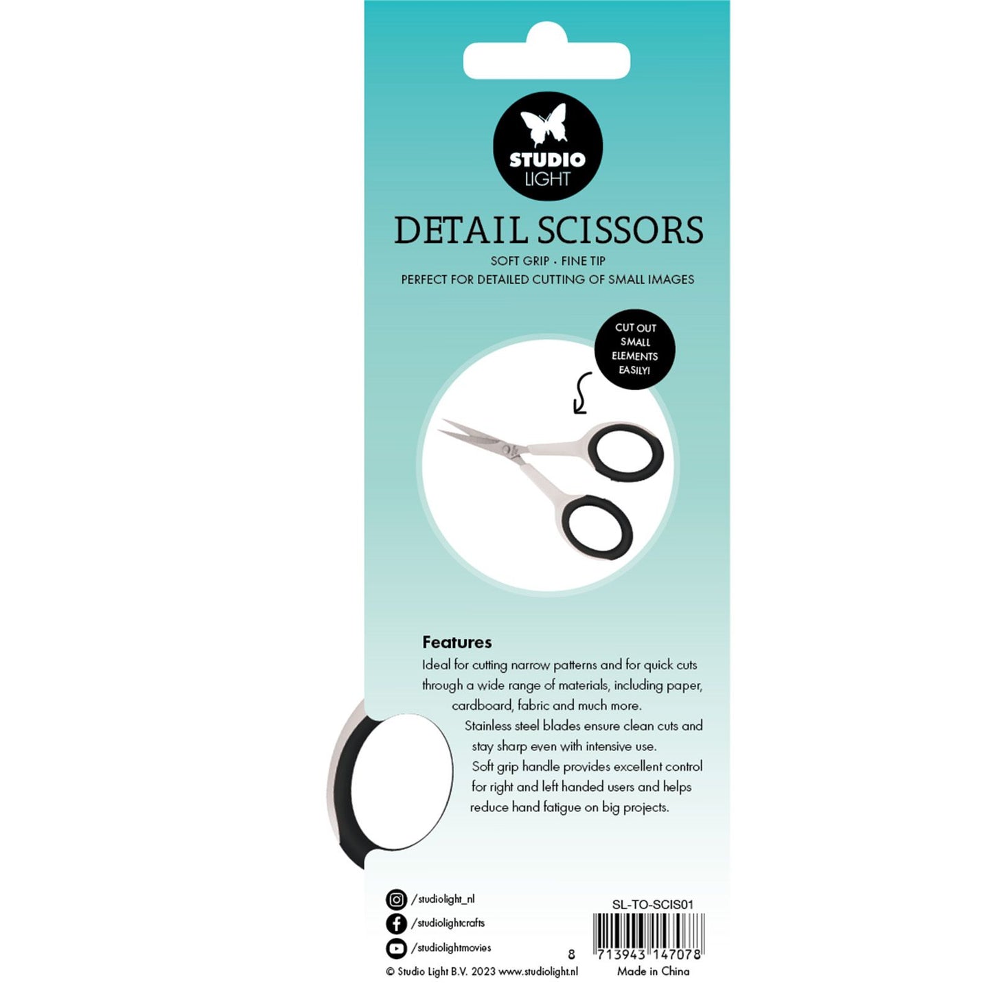 Studio light • essentials detail scissors soft grip fine tip