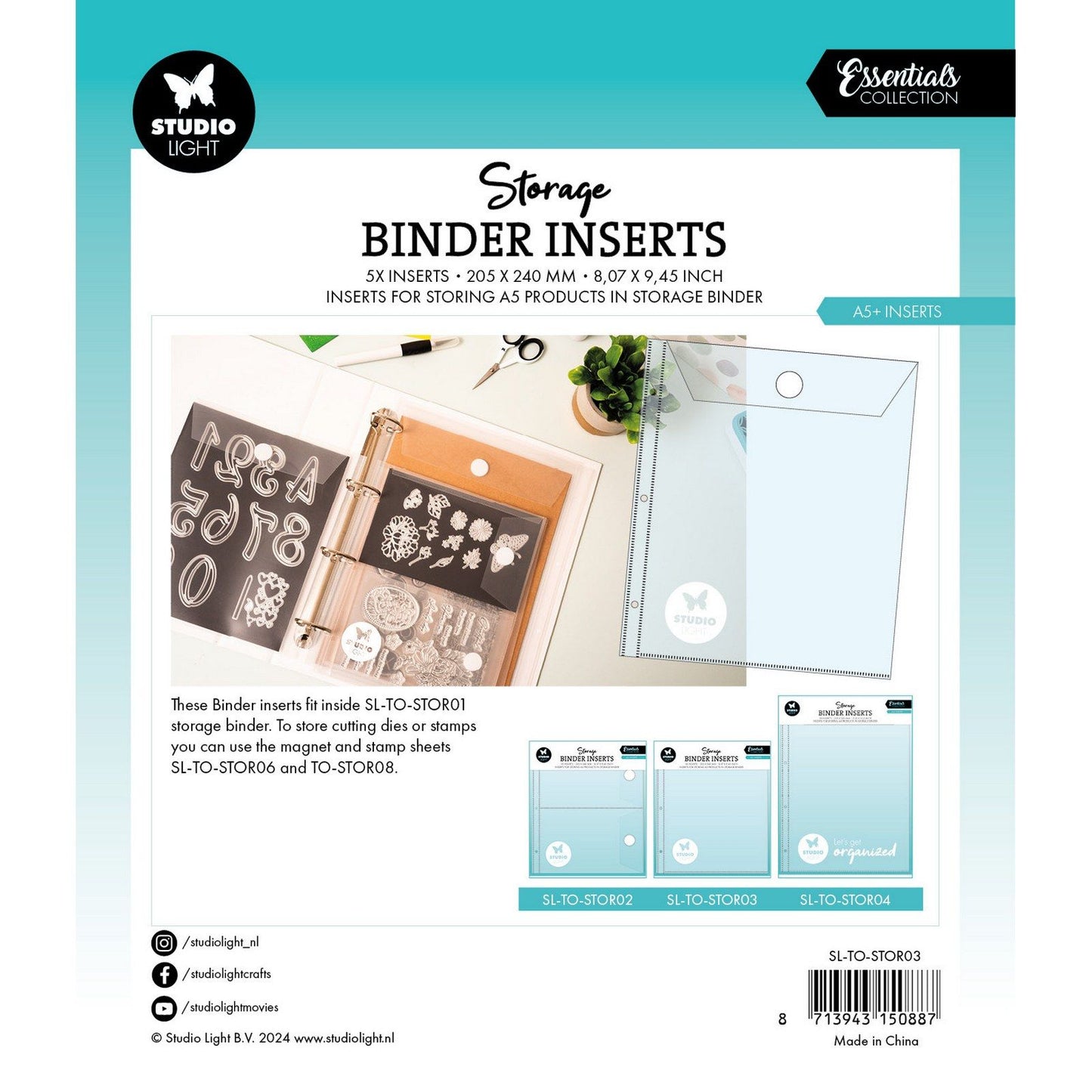Studio light • essentials storage inserts a5 5pcs