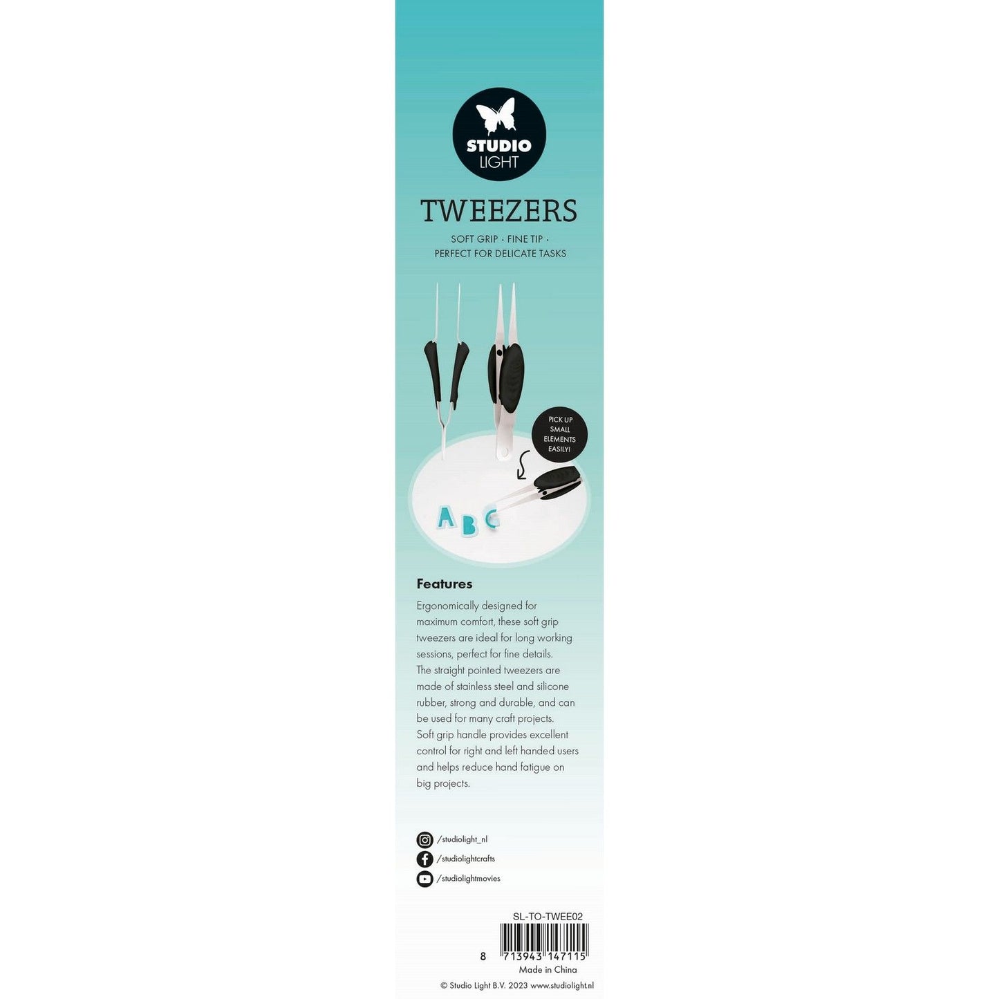 Studio light • essentials tools tweezer soft grip fine tip