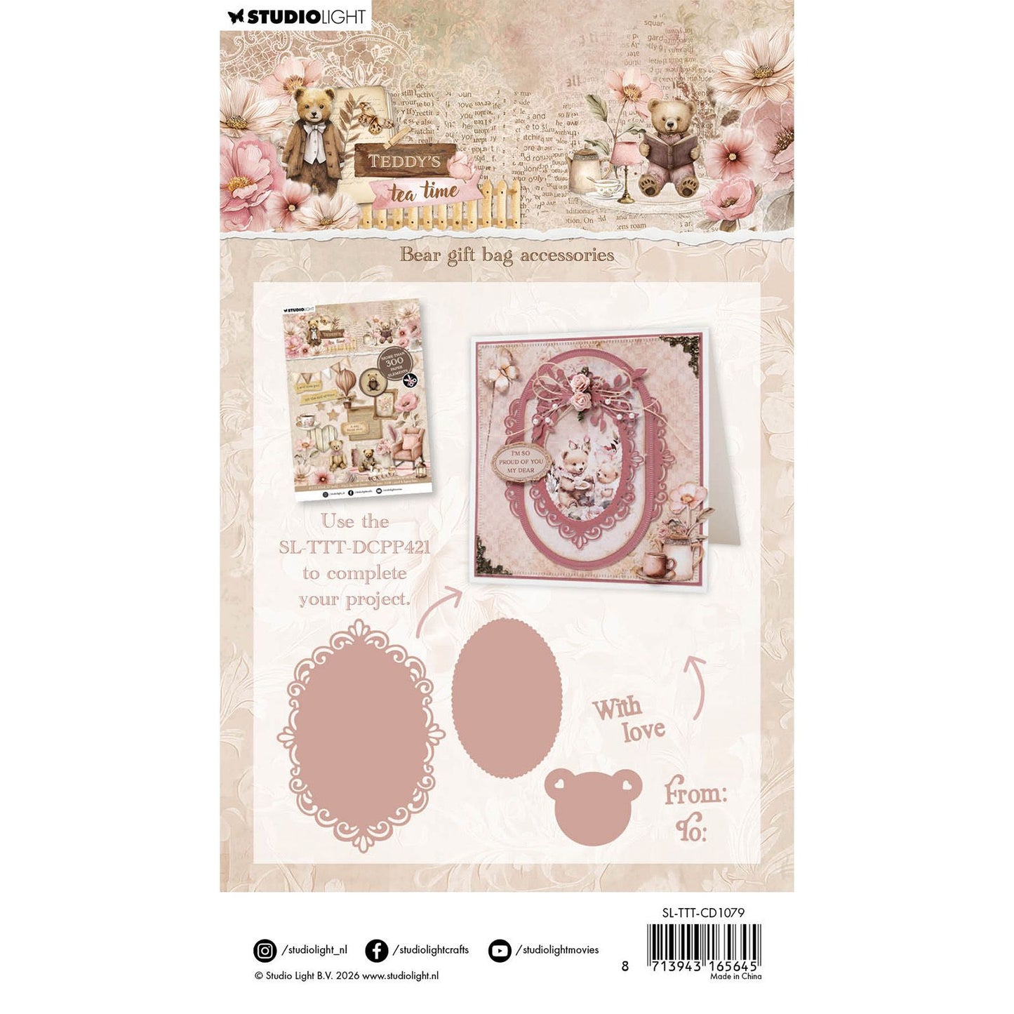 Studio light • teddy's tea time cutting die bear gift bag accesories