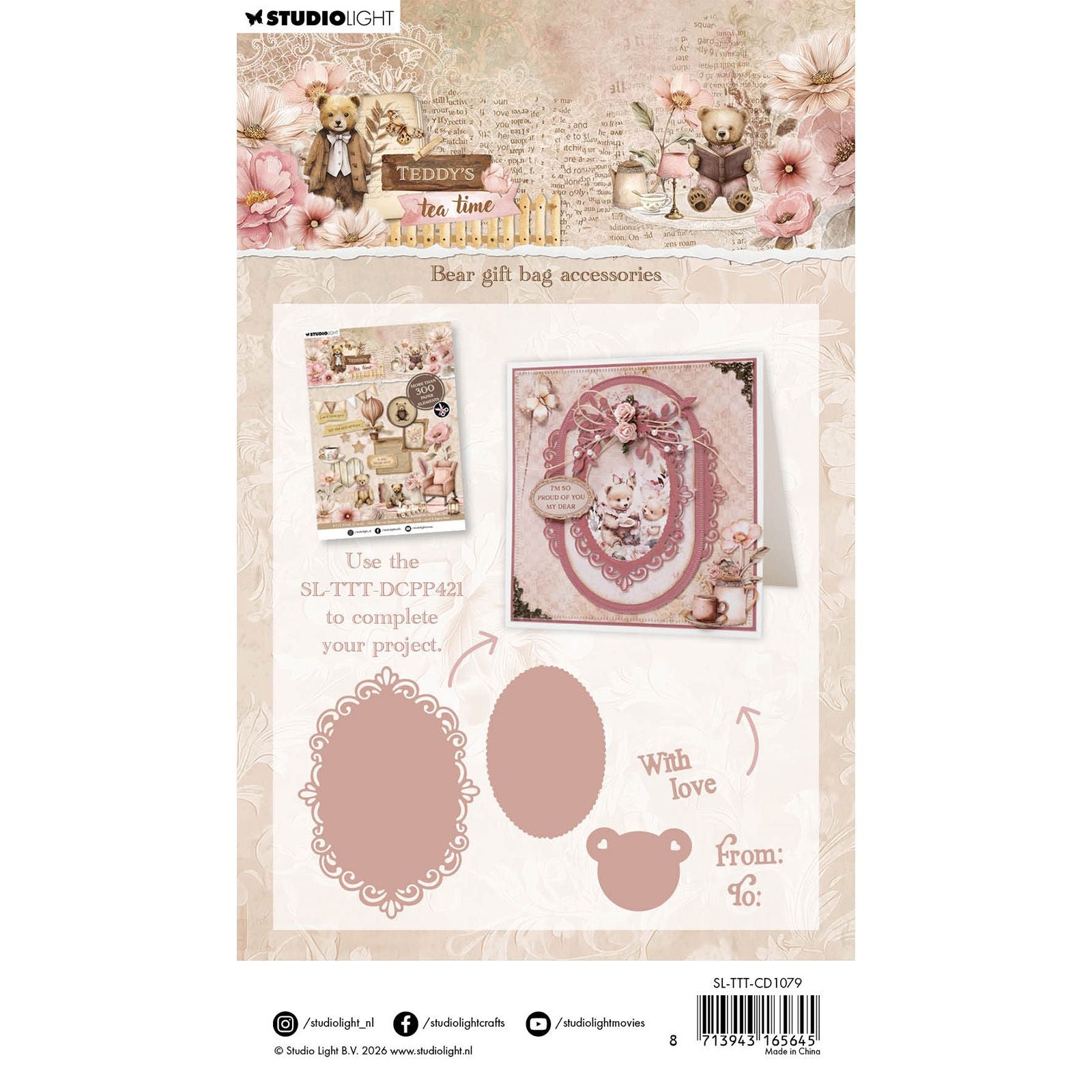 Studio light • teddy's tea time cutting die bear gift bag accesories