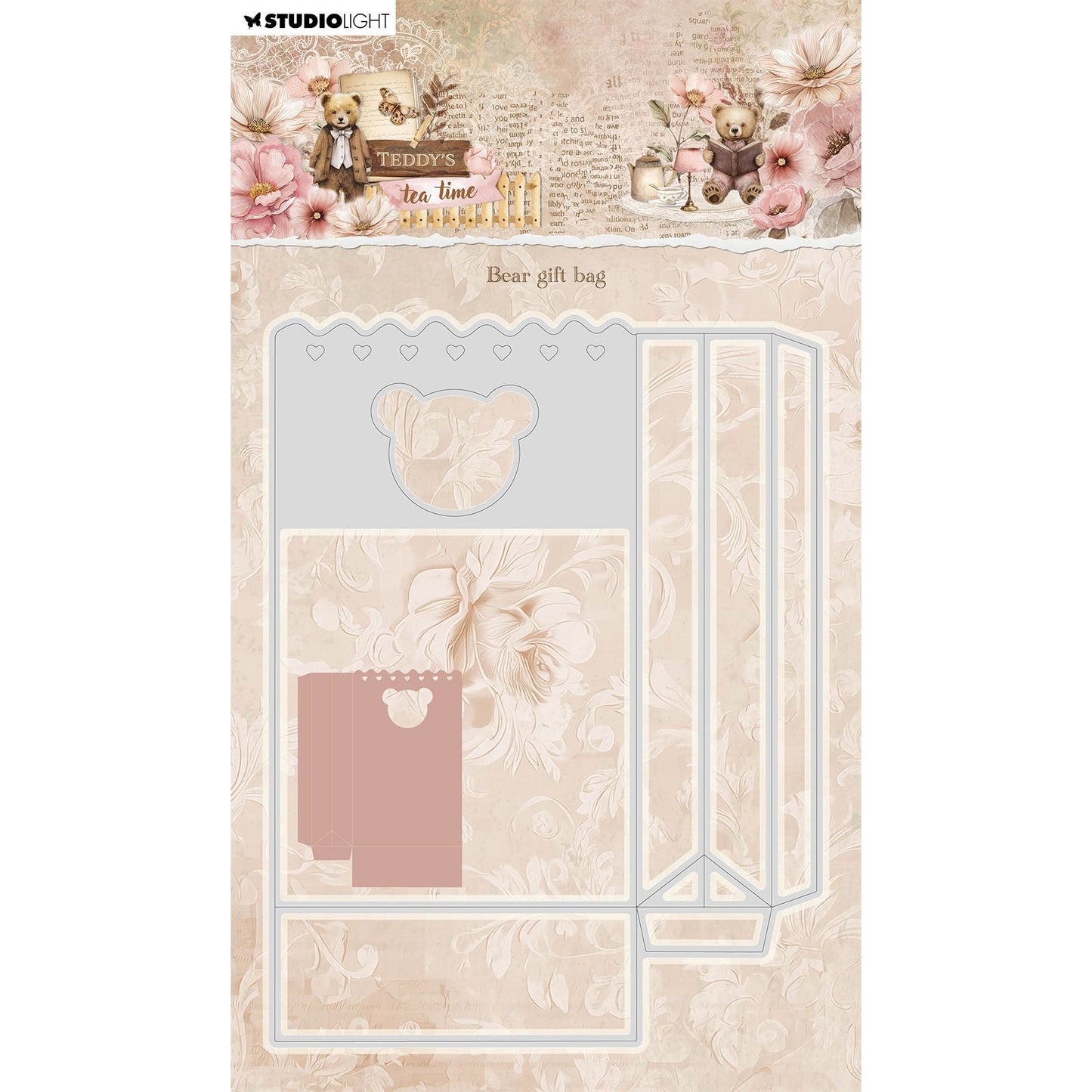 Studio light • teddy's tea time cutting die bear gift bag