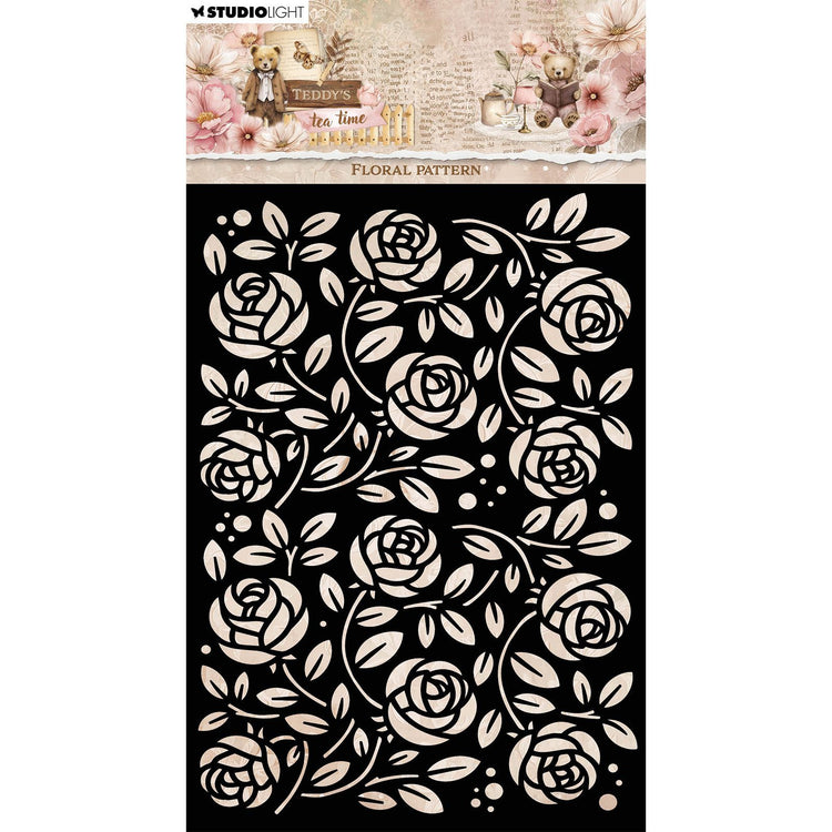 Studio light • teddy's tea time mask stencil floral pattern