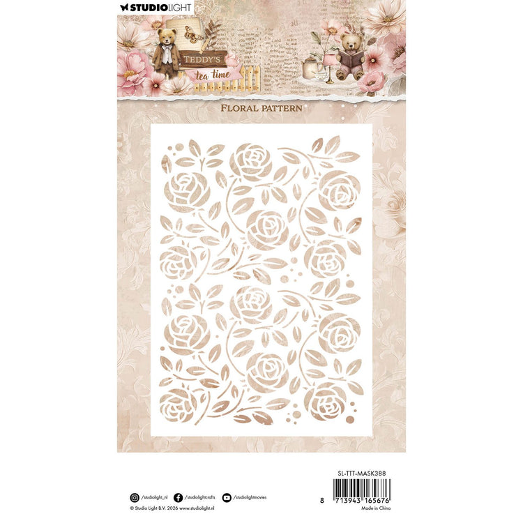 Studio light • teddy's tea time mask stencil floral pattern